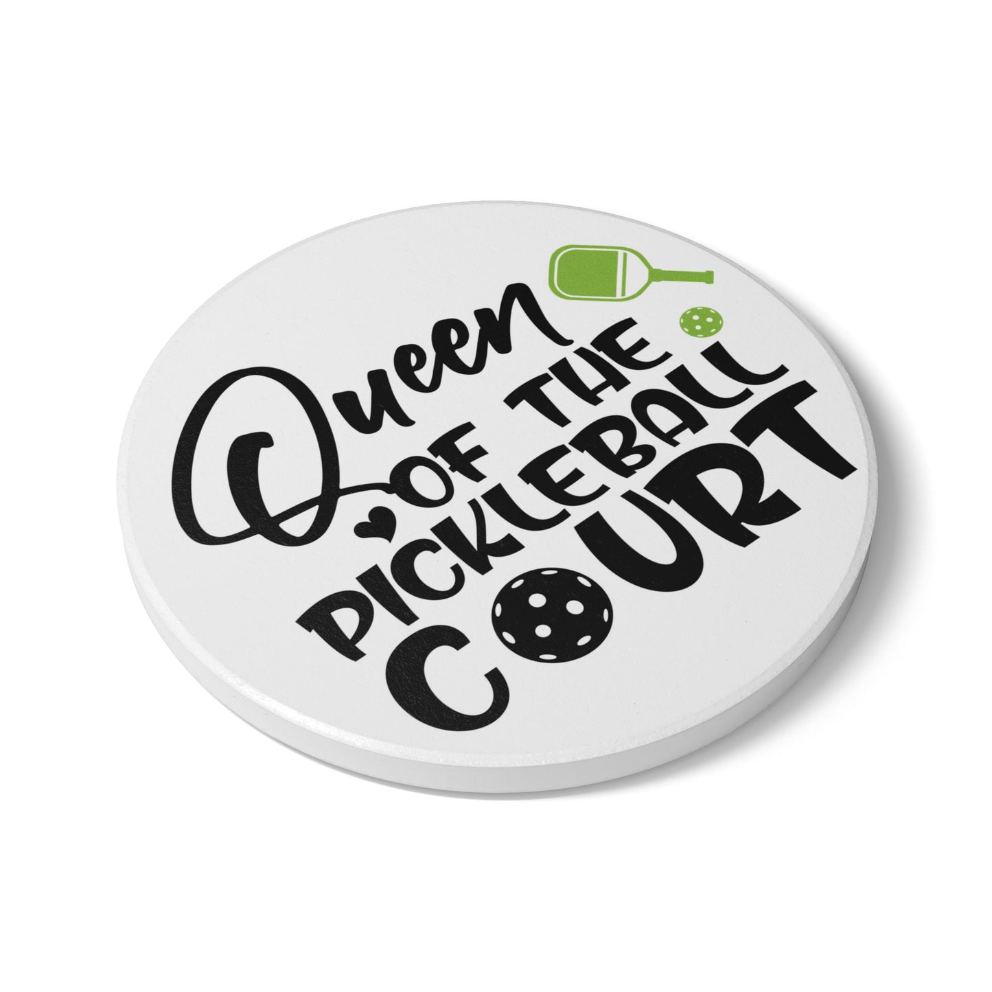 Pickleball Stylish Ceramic Coaster - Queen of the Pickleball Court
