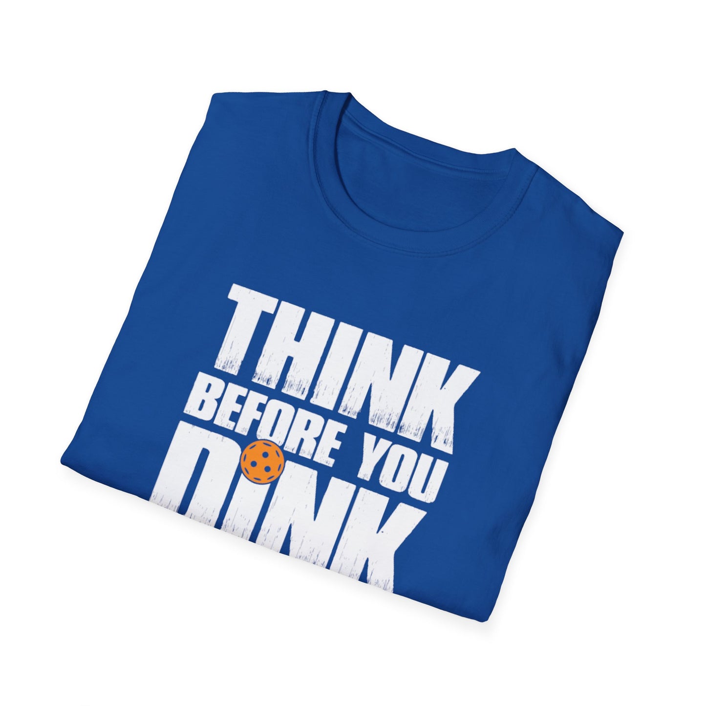 Men's Soft Pickleball T-shirt - Think Before You Dink