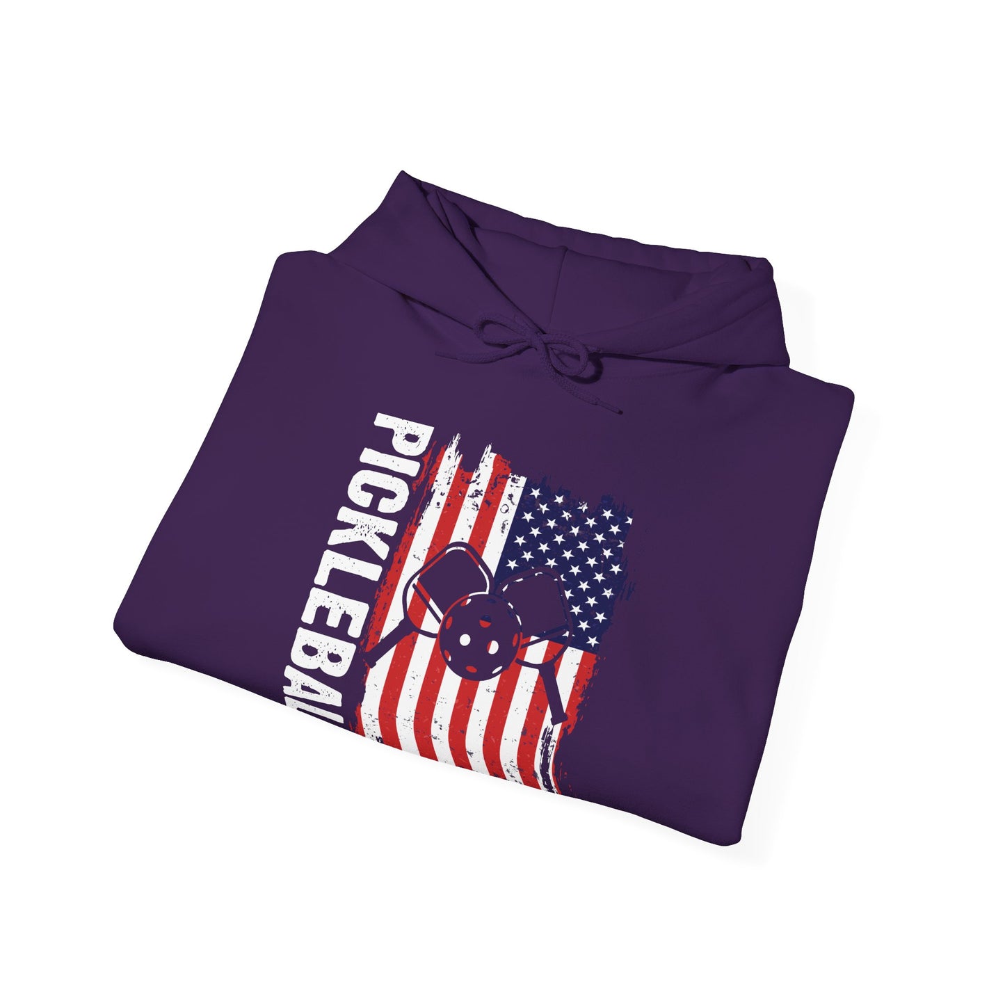 Men's Comfy Pickleball Hoodie - Pickleball with American Flag