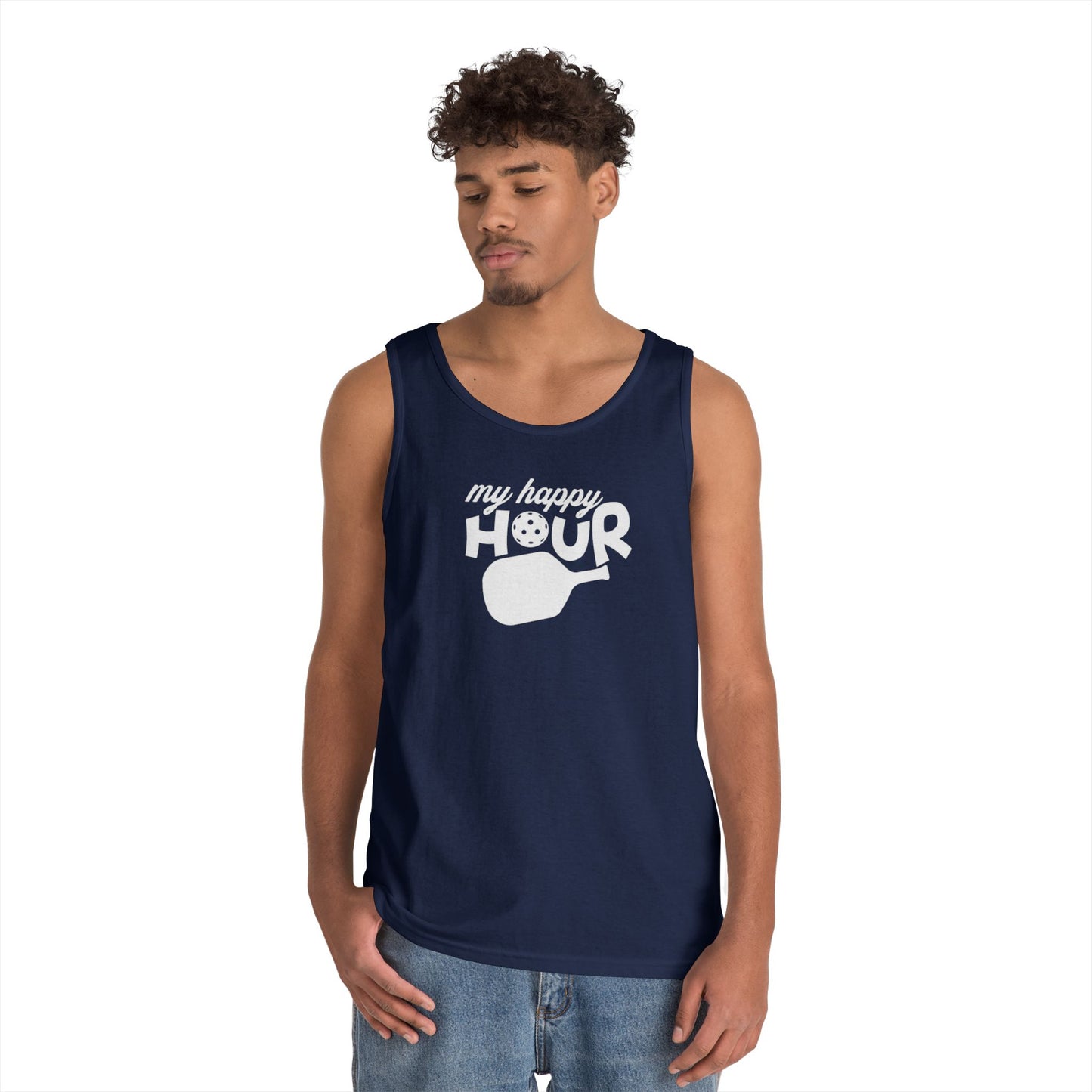 Men's Durable Pickleball Tank Top - My Happy Hour