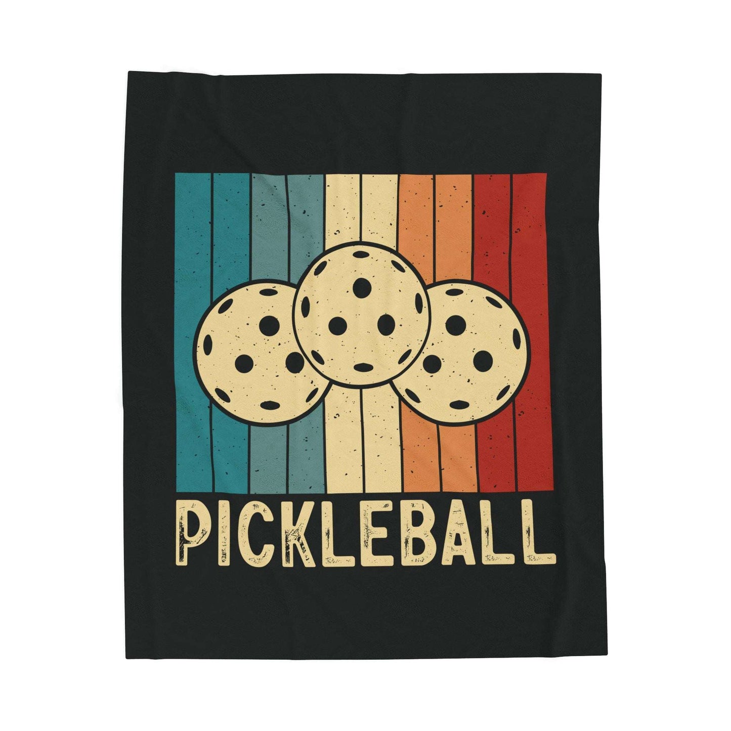 Pickleball Eye-Catching Blanket - Pickleball Retro Black