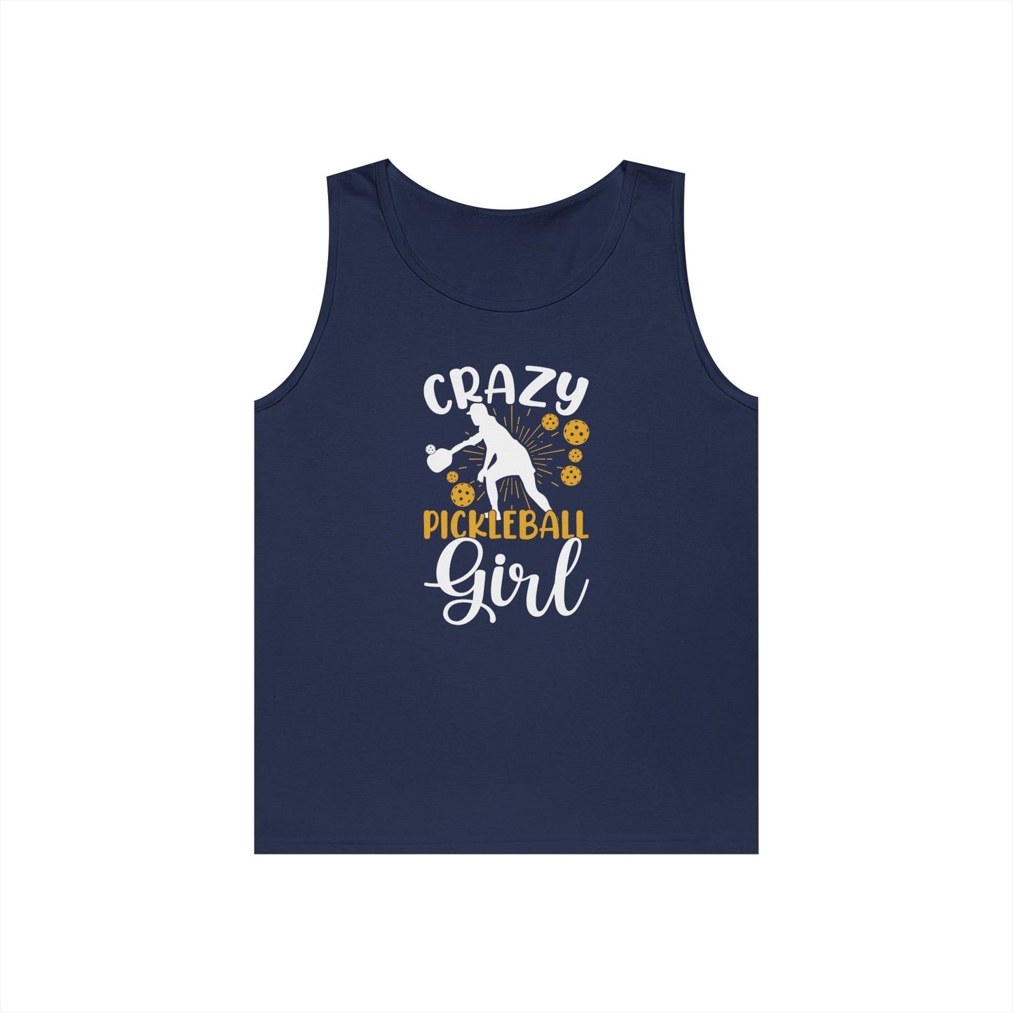 Women's Stylish Pickleball Tank Top - Crazy Pickleball Girl Navy