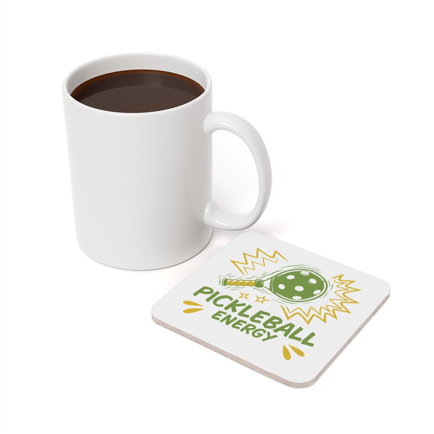Pickleball Stylish Cork Coaster - Pickleball Energy
