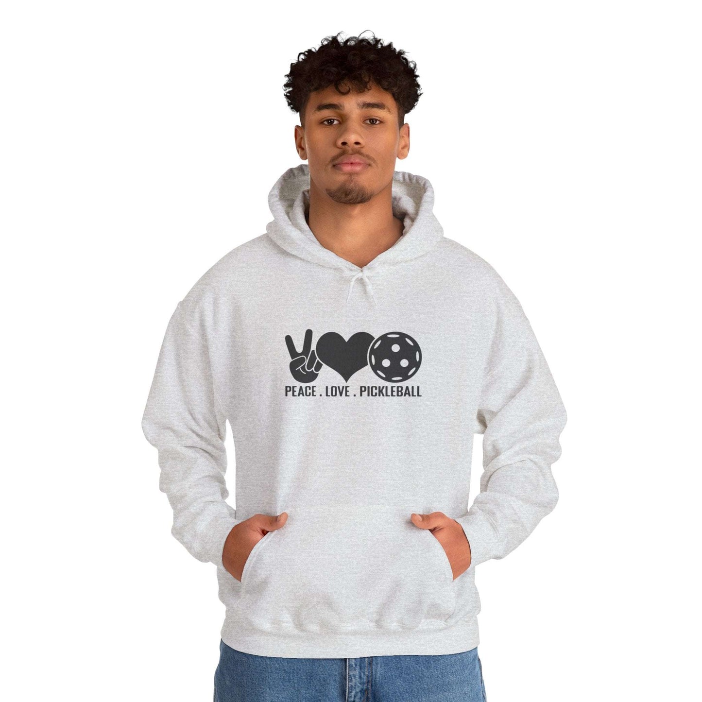 Men's Stylish Pickleball Hoodie - Peace, Love, Pickleball