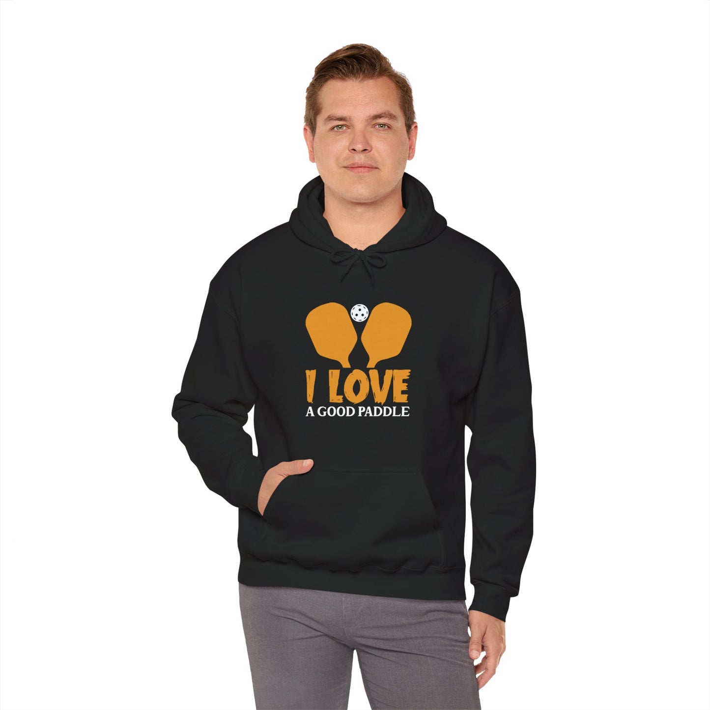 Men's Comfy Pickleball Hoodie - I Love a Good Paddle