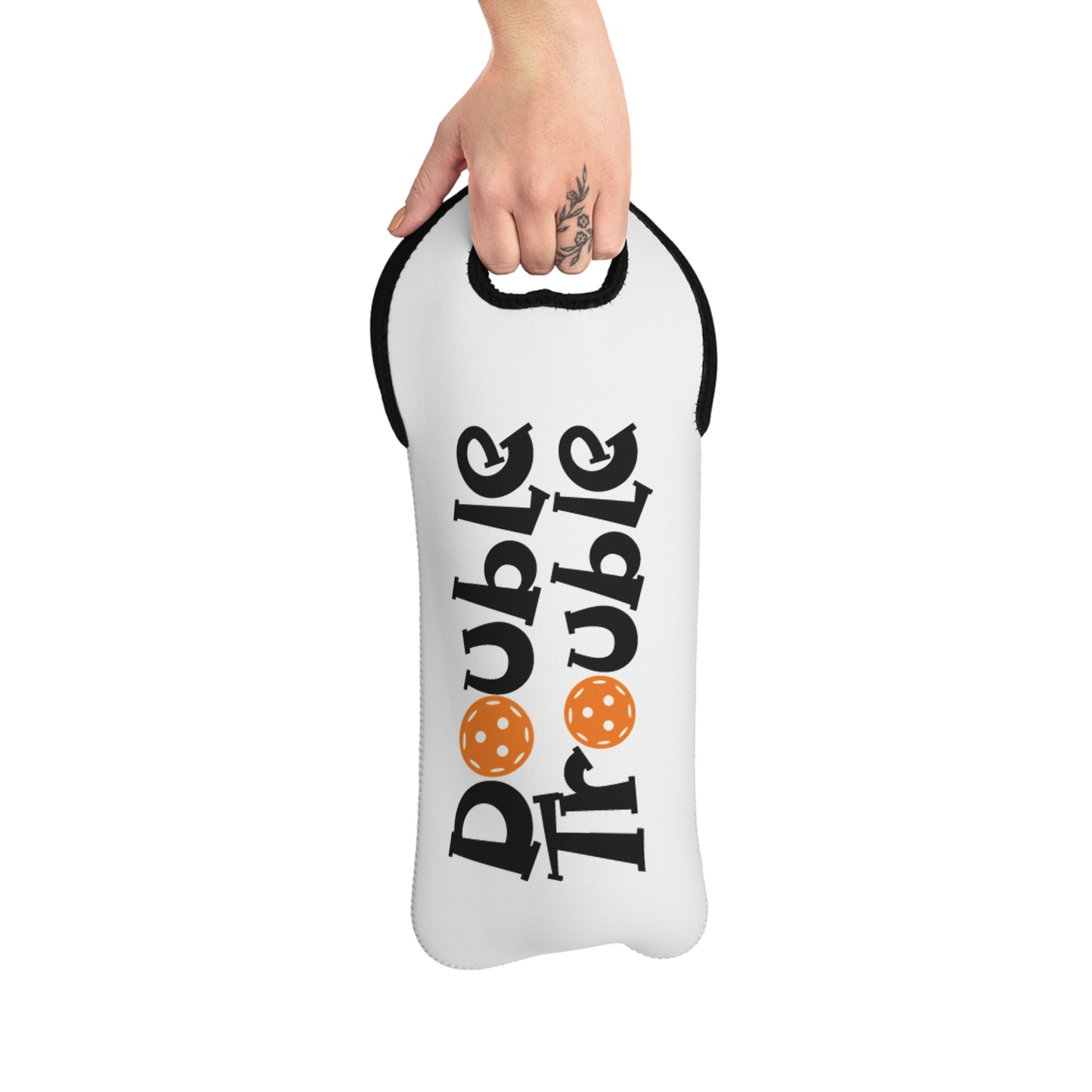 Pickleball Funny Wine Tote Bag - Double Trouble