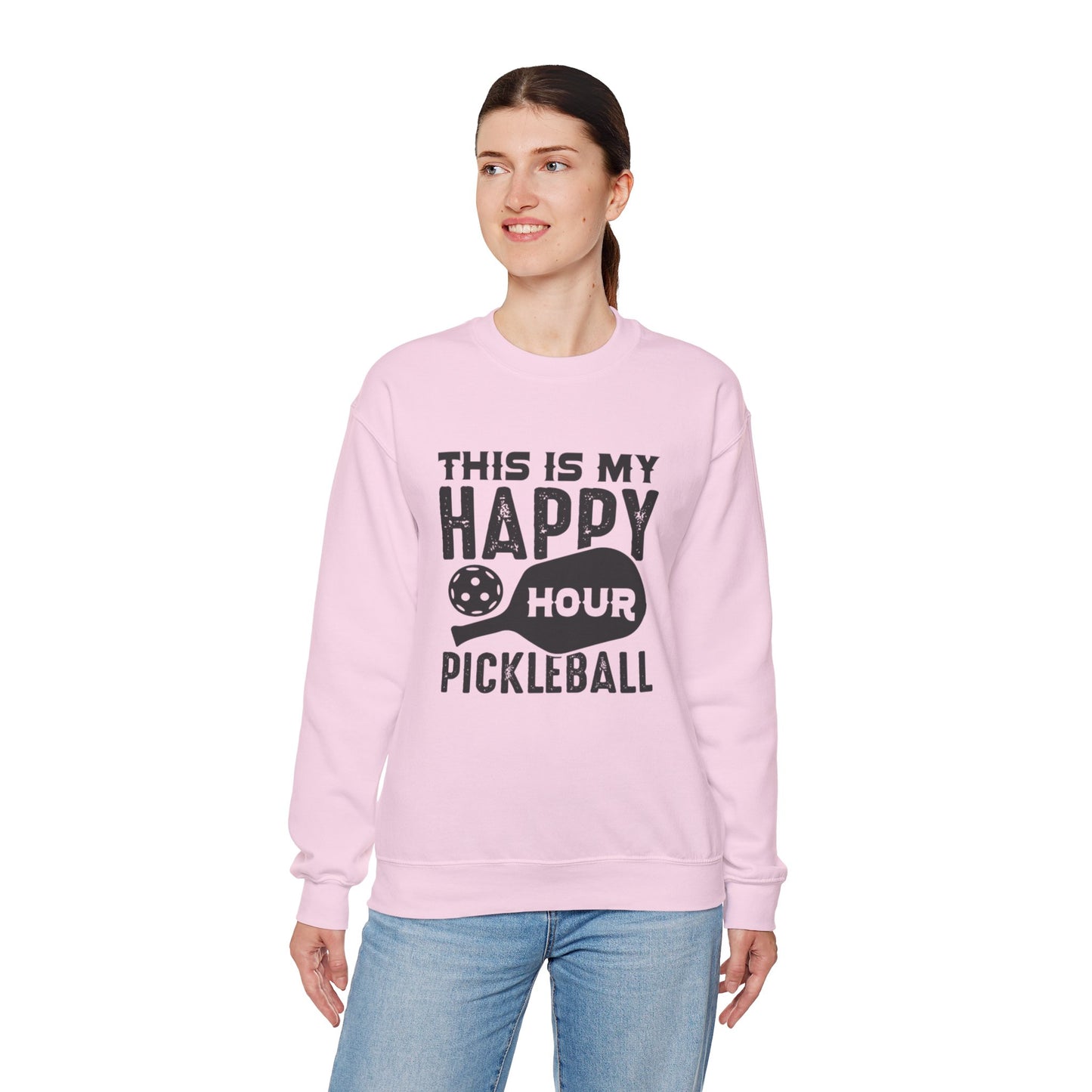 Women's Pickleball Sweatshirt - This is My Happy Hour Pickleball