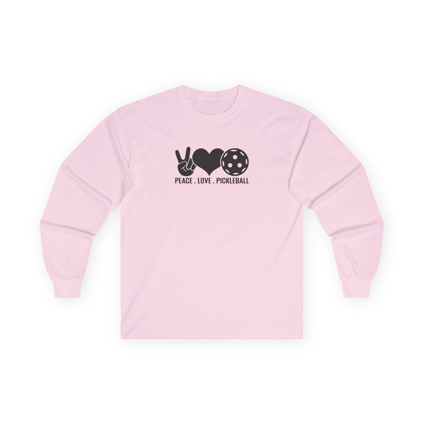 Women's Stylish Pickleball Long Sleeves top - Peace, Love, Pickleball Pink