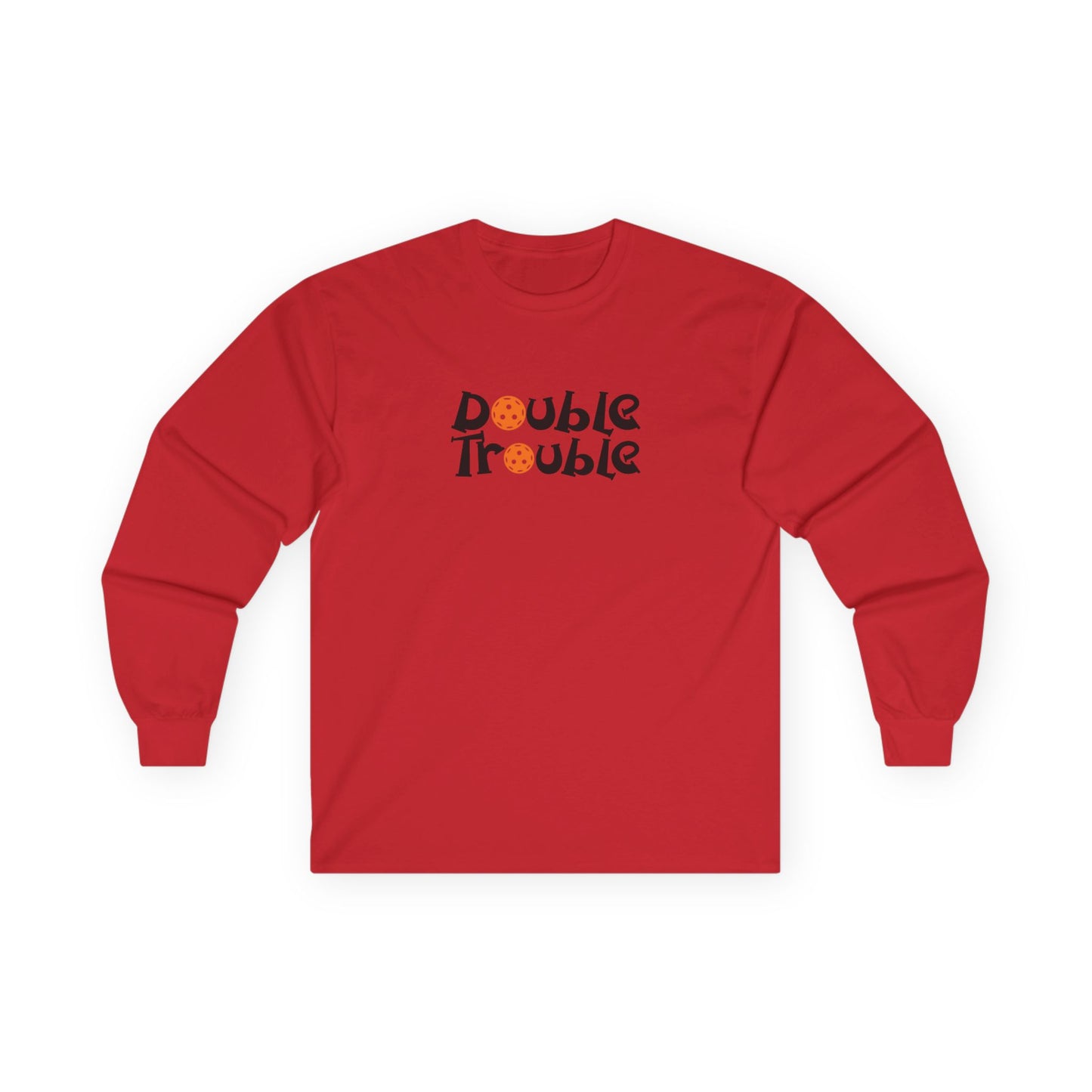 Men's Playful Pickleball Long Sleeves top - Double Trouble Red