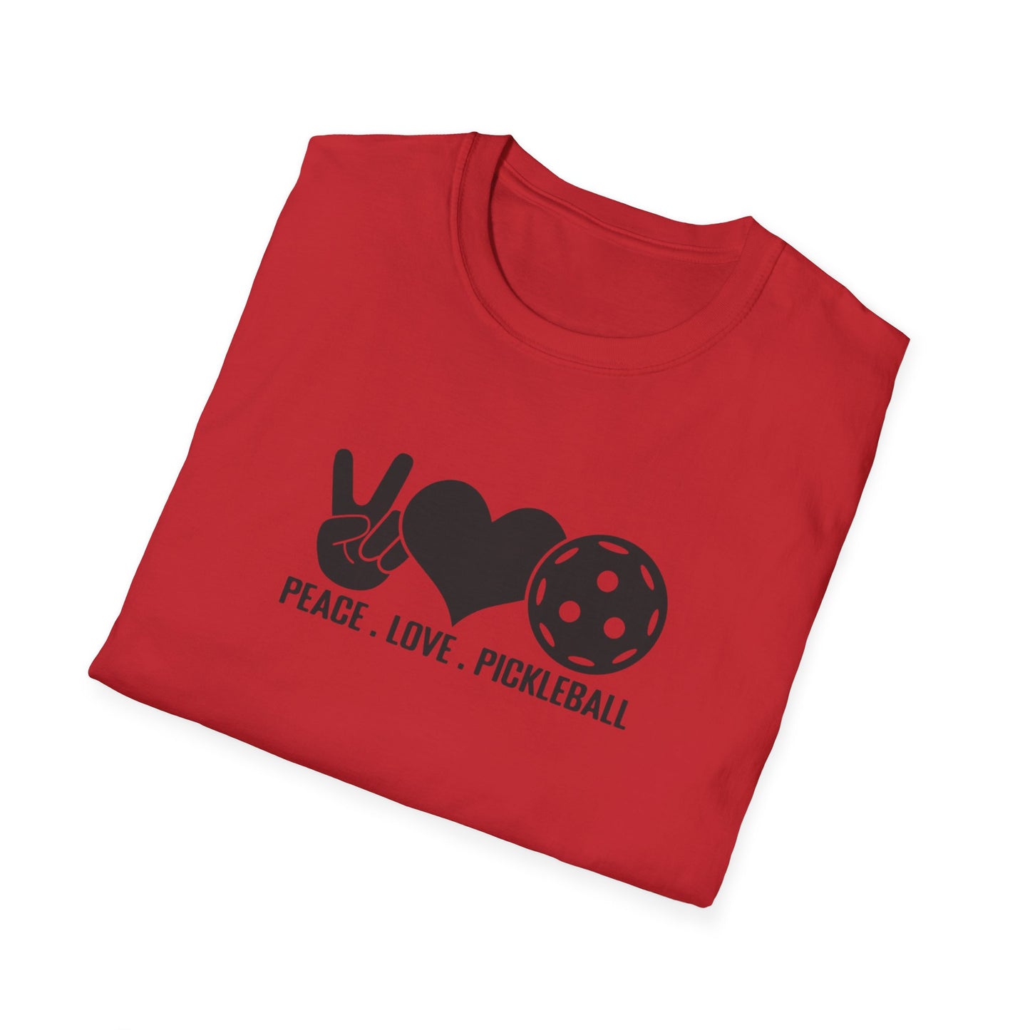 Women's Stylish Pickleball T-shirt - Peace, Love, Pickleball