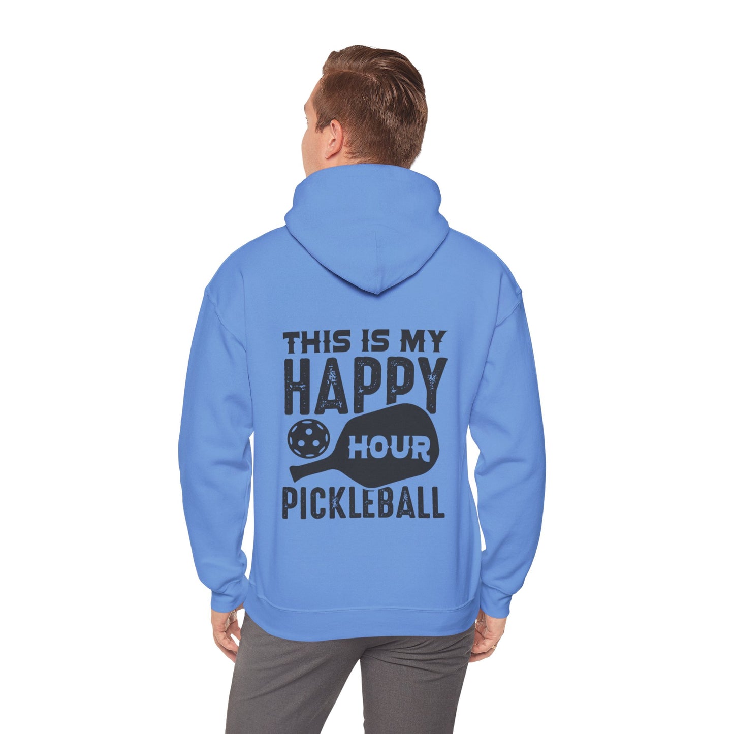 Men's Soft Pickleball Hoodie - This Is My Happy Hour Pickleball