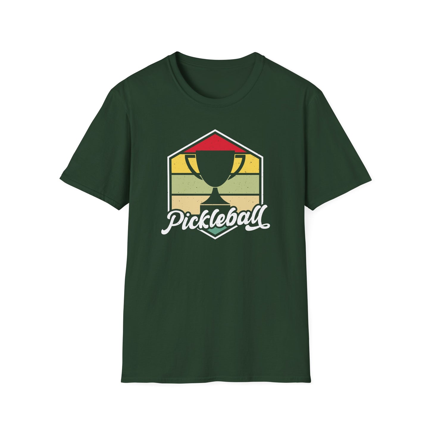 Men's Eye-Catching Pickleball T-shirt - Pickleball Retro Green