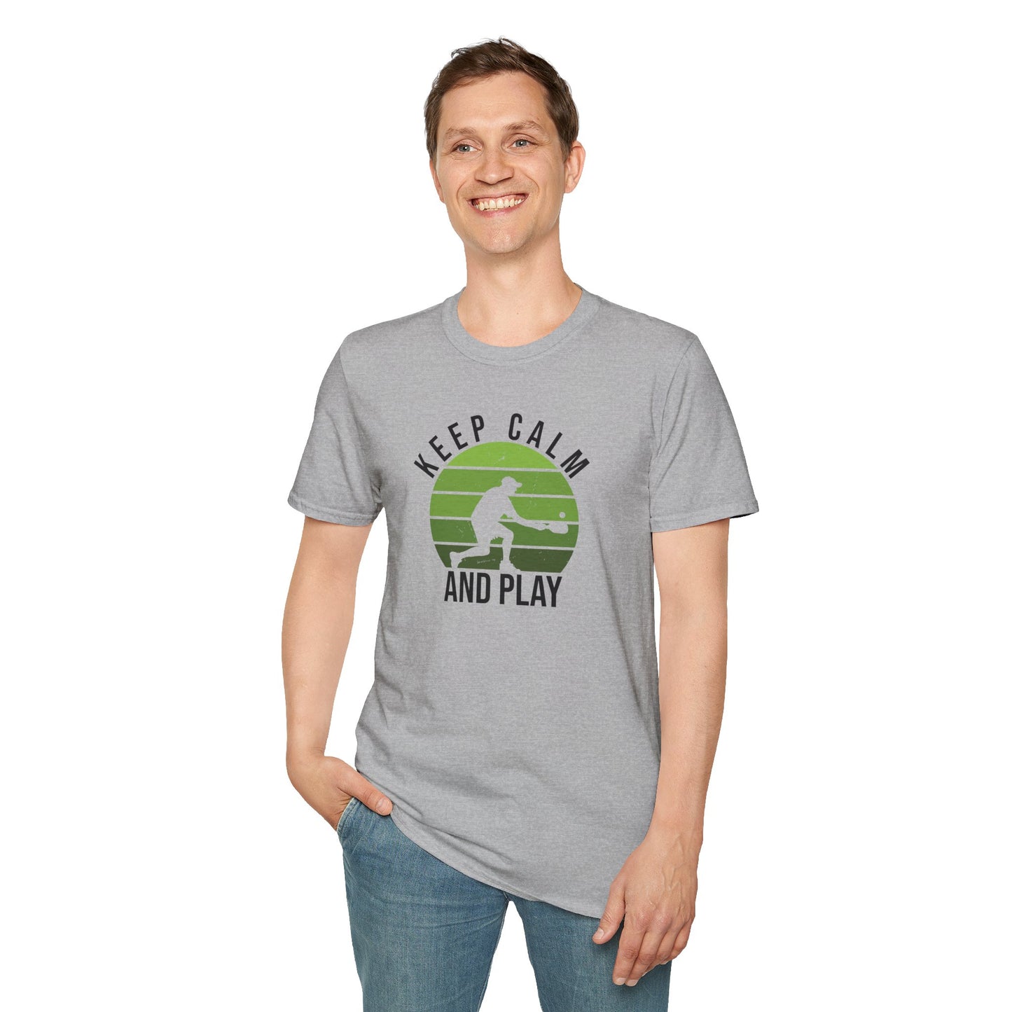 Men's Stylish Pickleball T-shirt - Keep Calm and Play