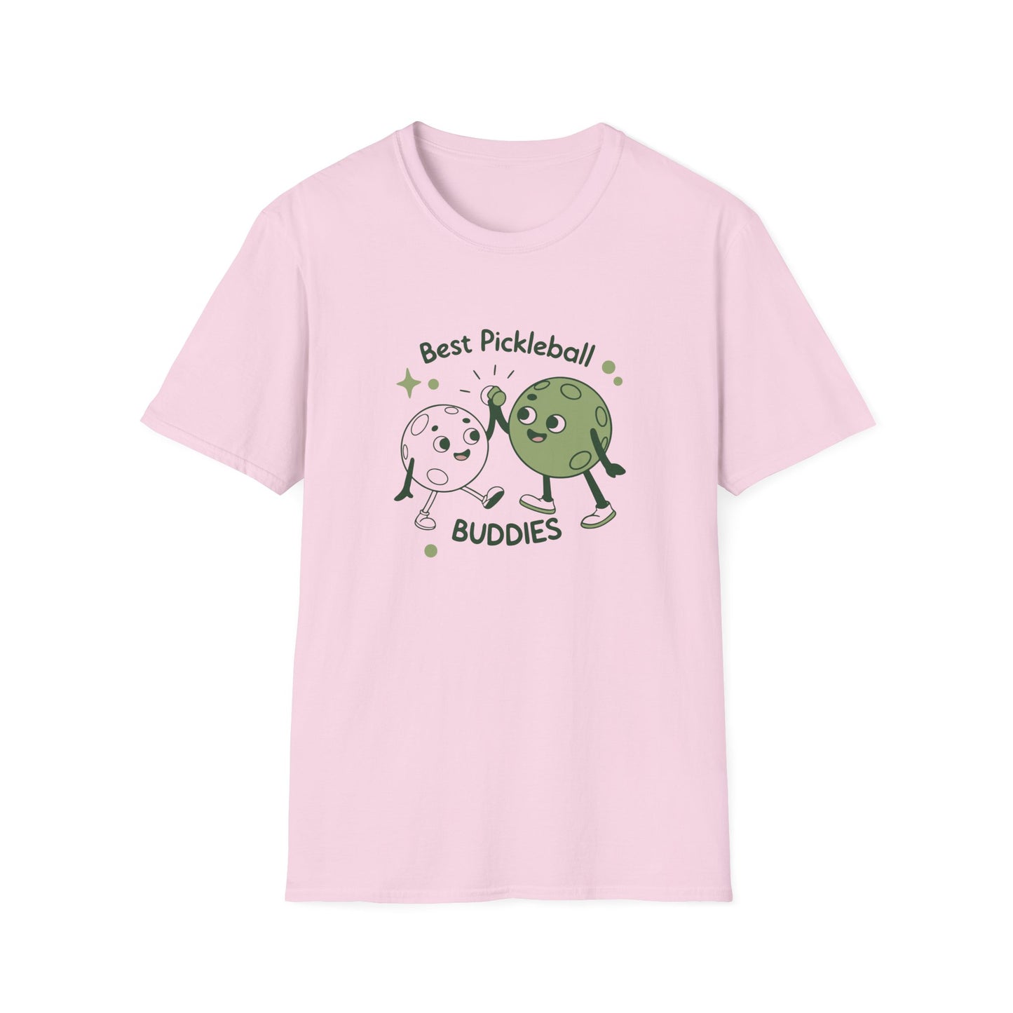 Women's Colorful Pickleball T-shirt - Best Pickleball Buddies Pink
