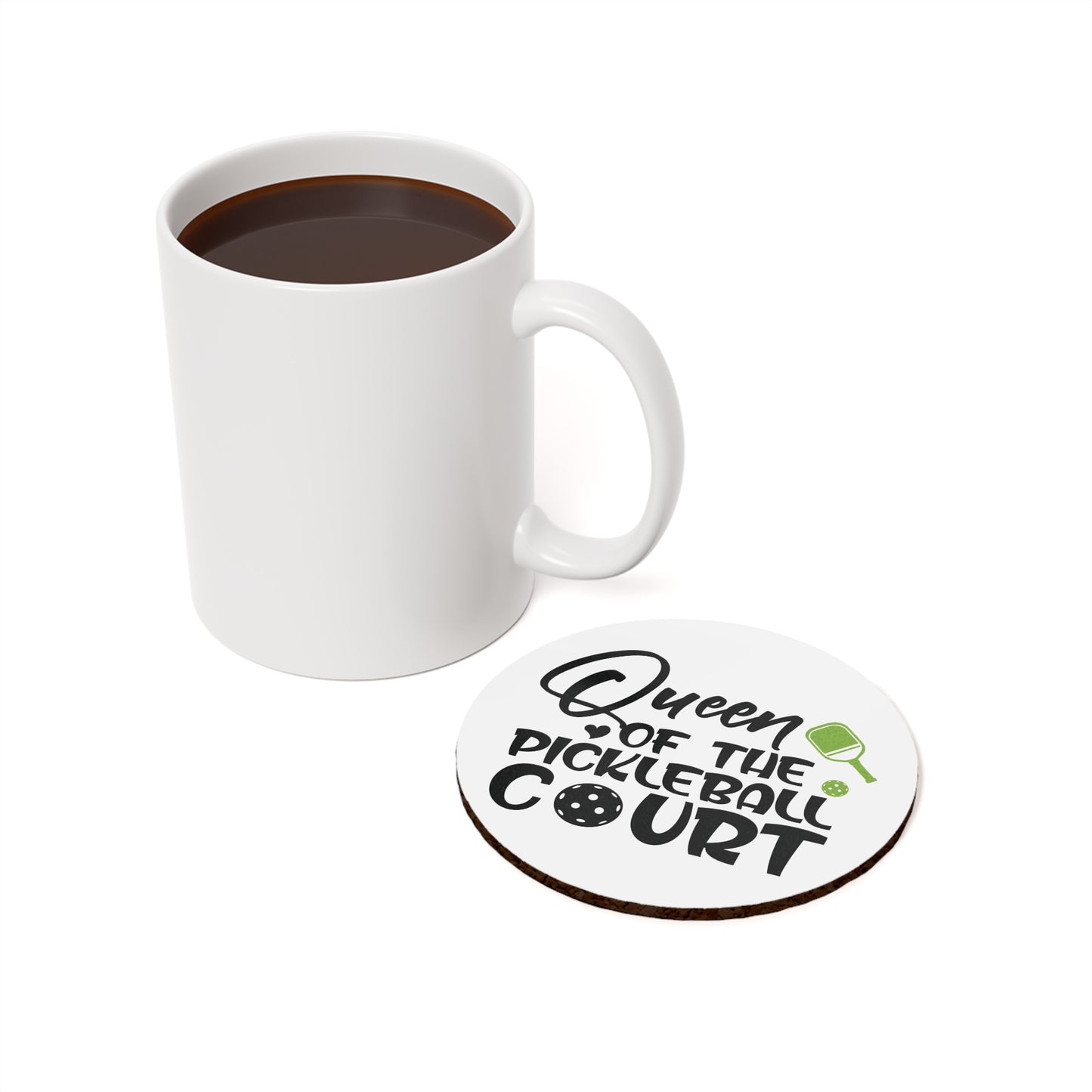 Pickleball Durable Cork Coaster - Queen of the Pickleball Court
