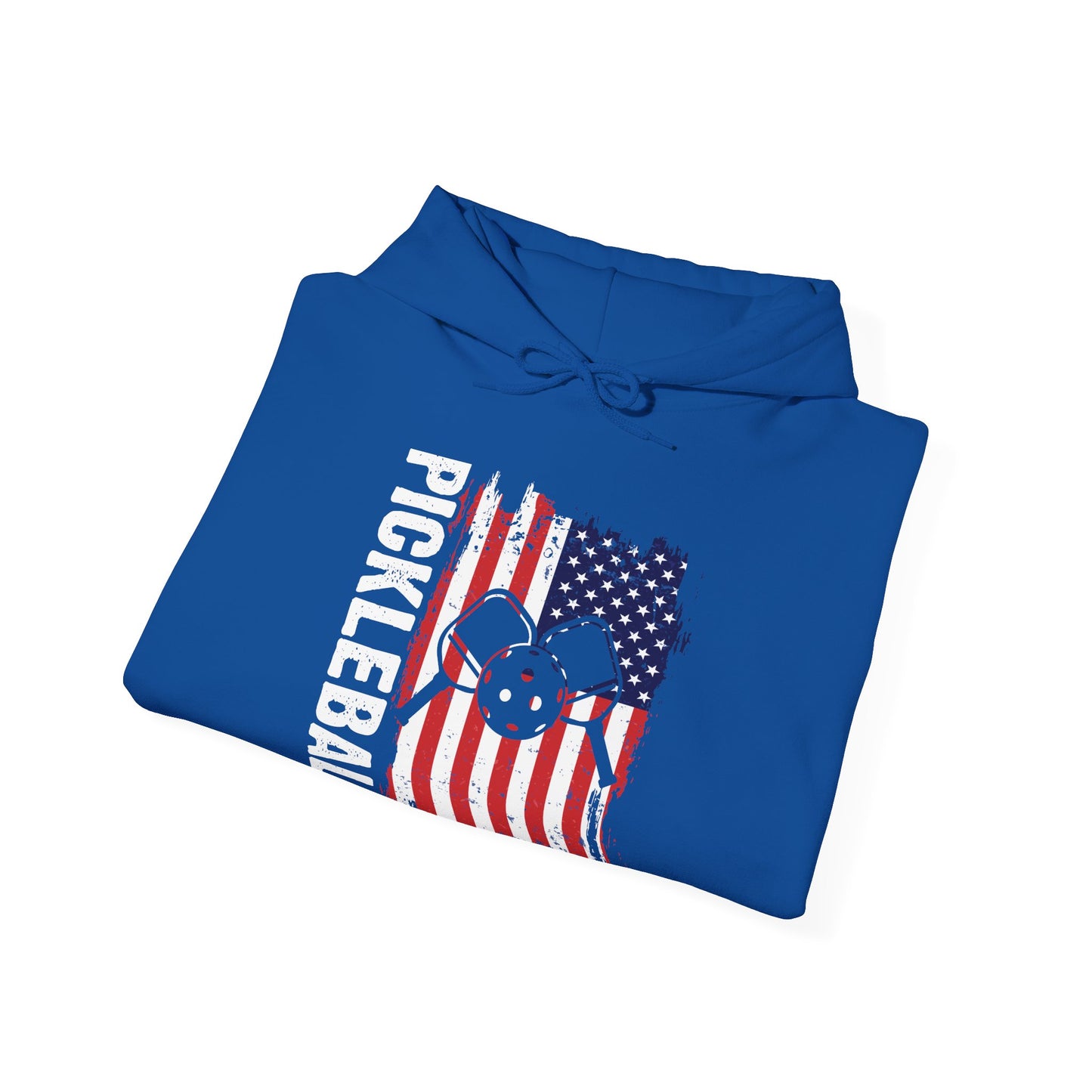 Men's Comfy Pickleball Hoodie - Pickleball with American Flag