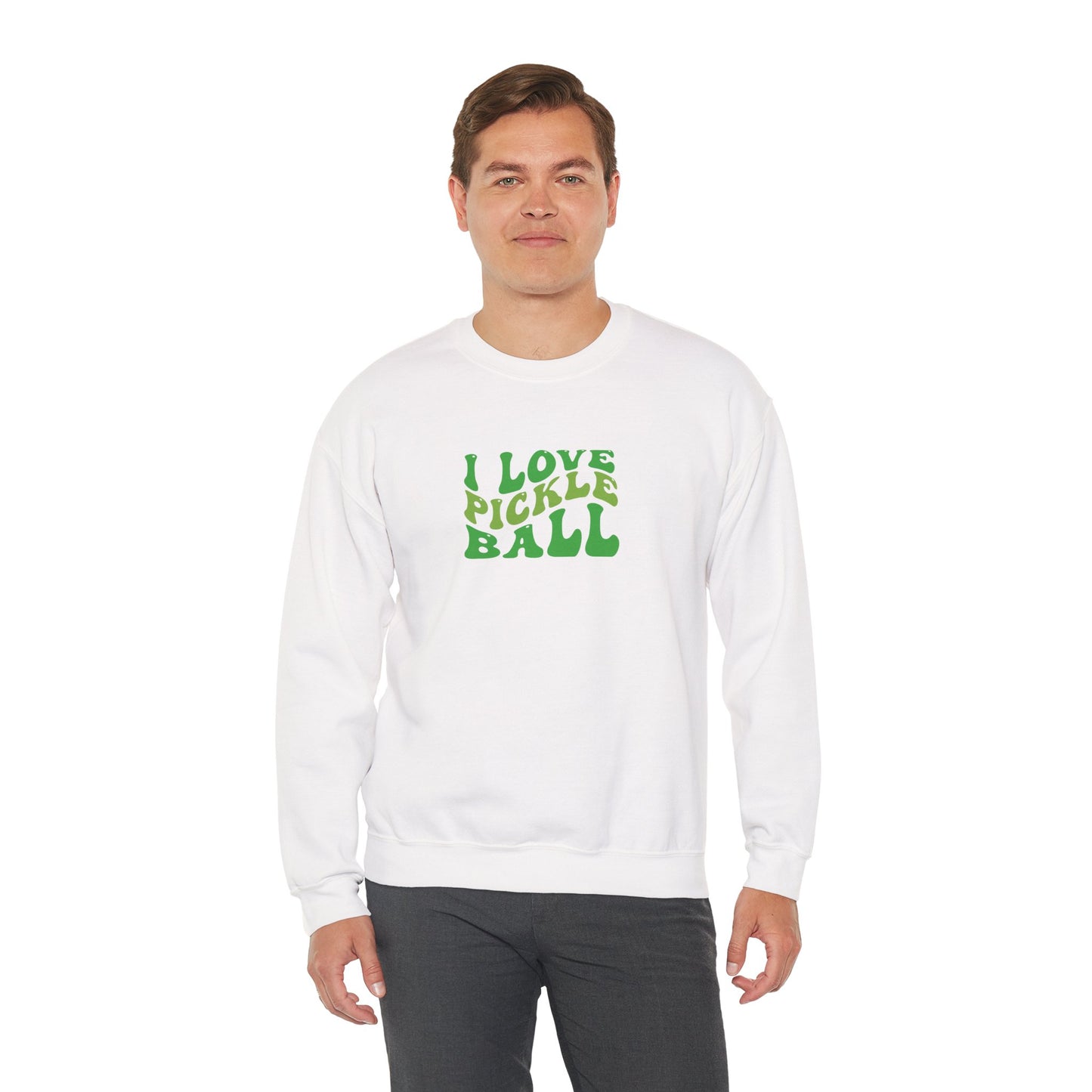 Men's Comfy Pickleball Sweatshirt - I Love Pickleball