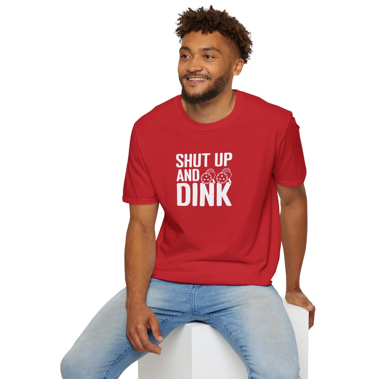 Men's Funny Pickleball T-shirt - Shut Up and Dink