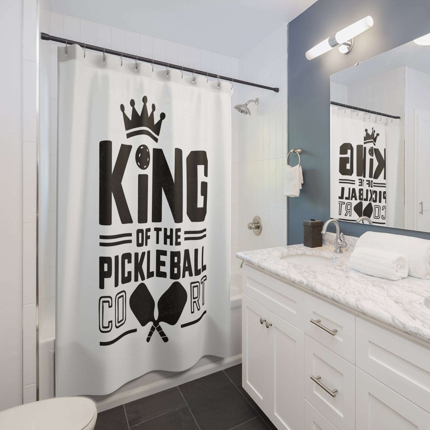 Pickleball Eye-Catching Shower Curtain - King of the Pickleball Court