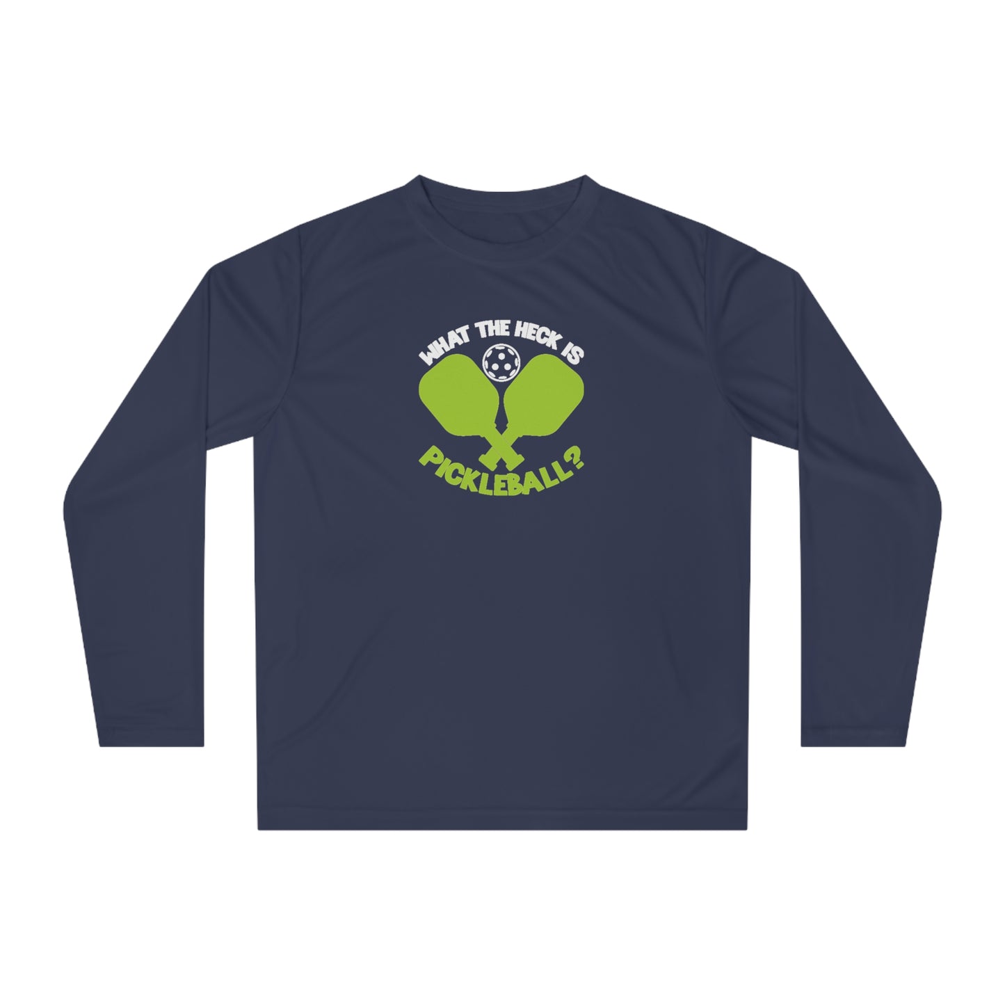 Men's Funny Pickleball Long Sleeves top - What the Heck Is Pickleball? Navy