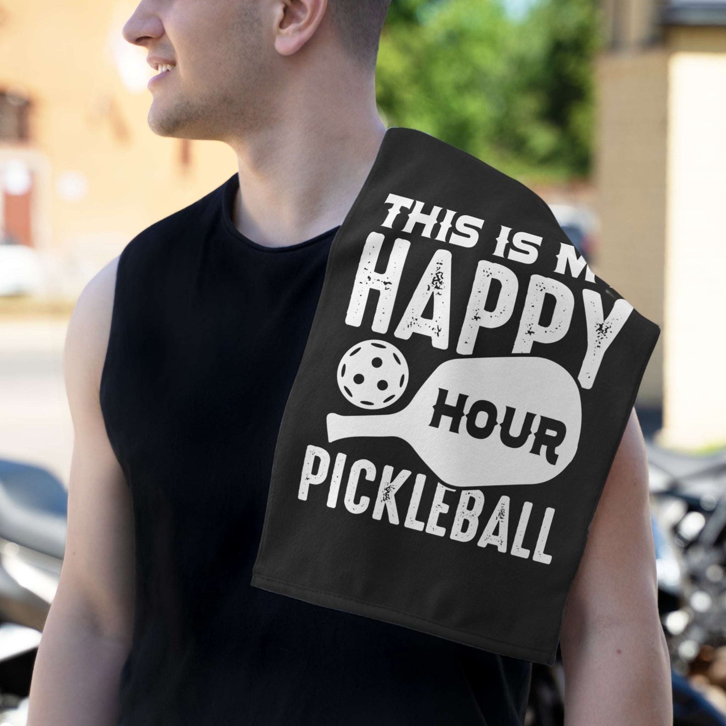 Pickleball Cool Rally Towel - This Is My Happy Hour Pickleball