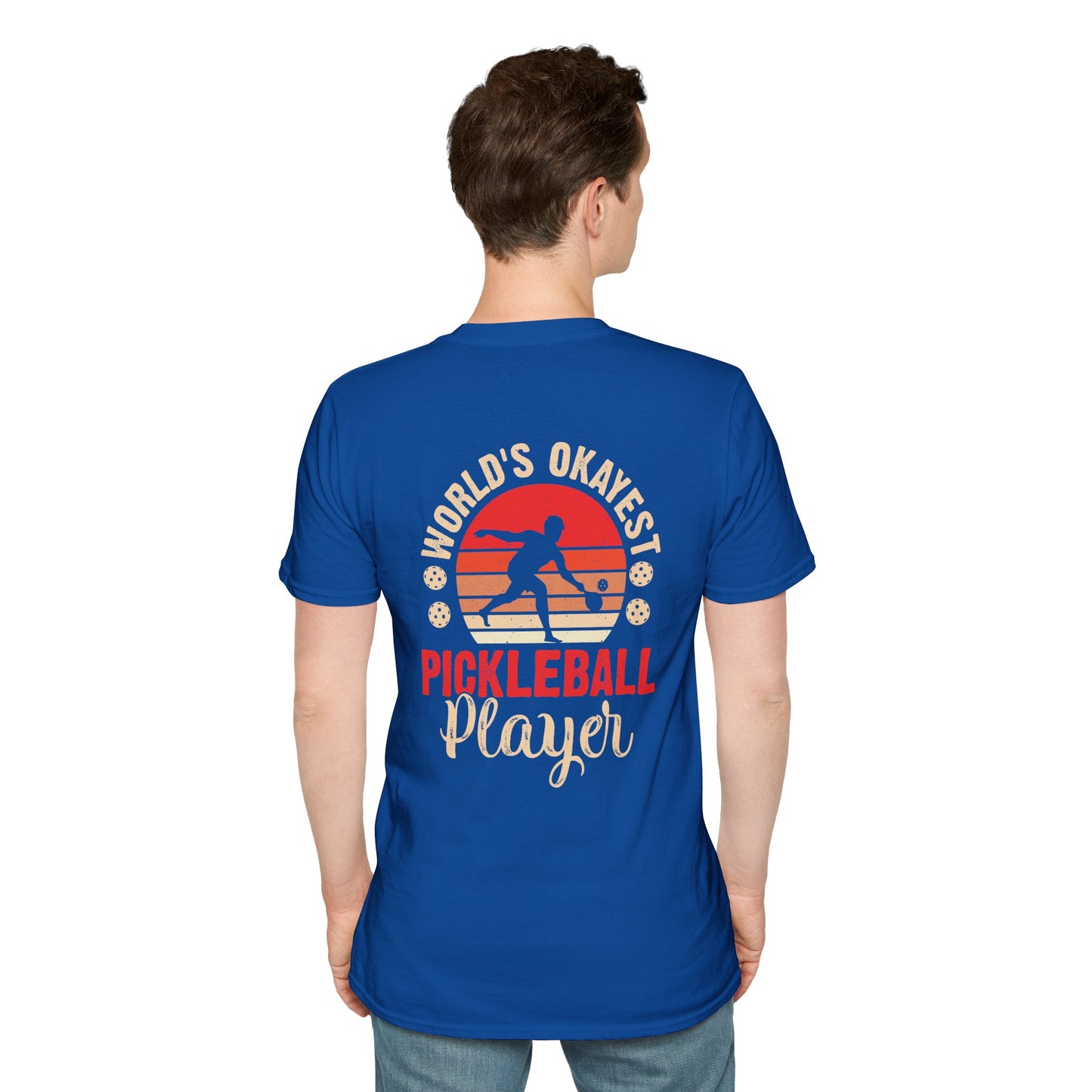 Men's Pickleball T-shirt - World's Okayest Pickleball Player Retro