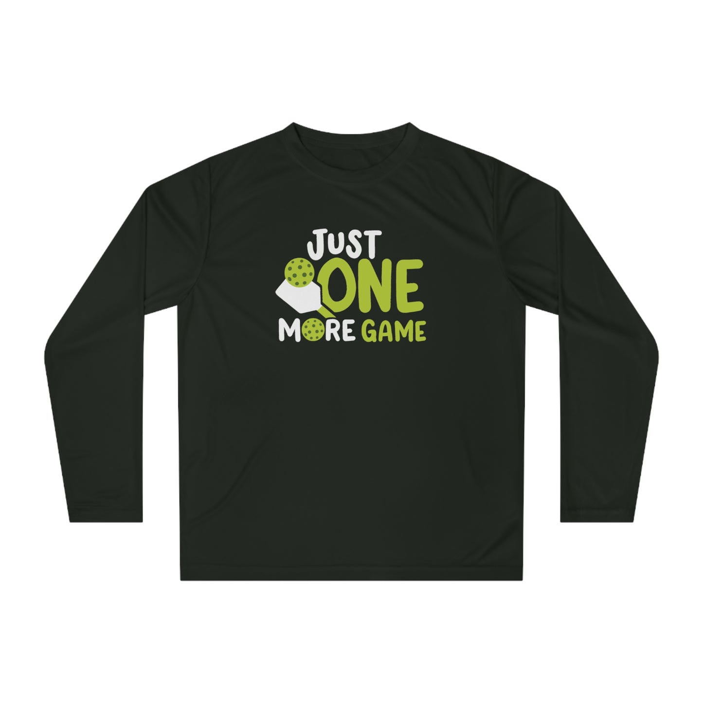 Women's Cute Pickleball Long Sleeves top - Just One More Game Black