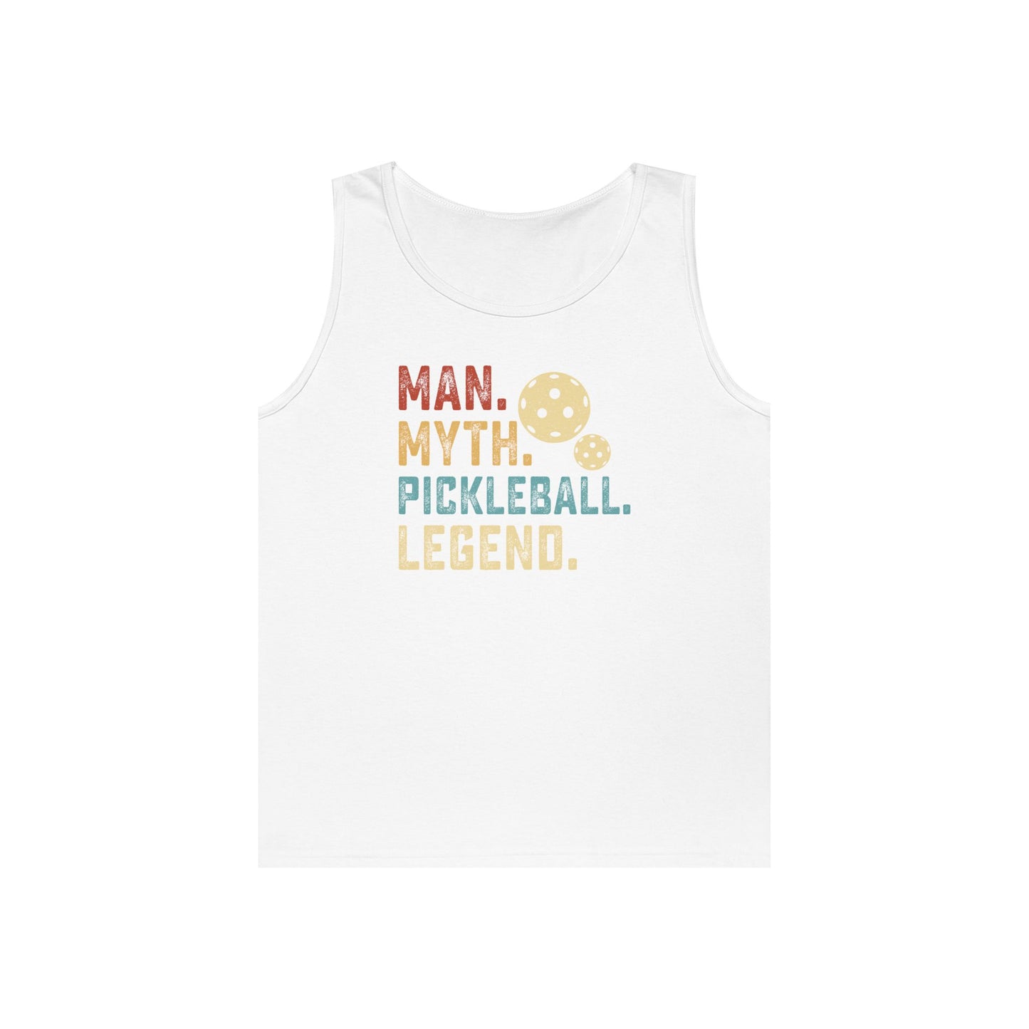 Men's Cool Pickleball Tank Top - Man Myth Pickleball Legend White