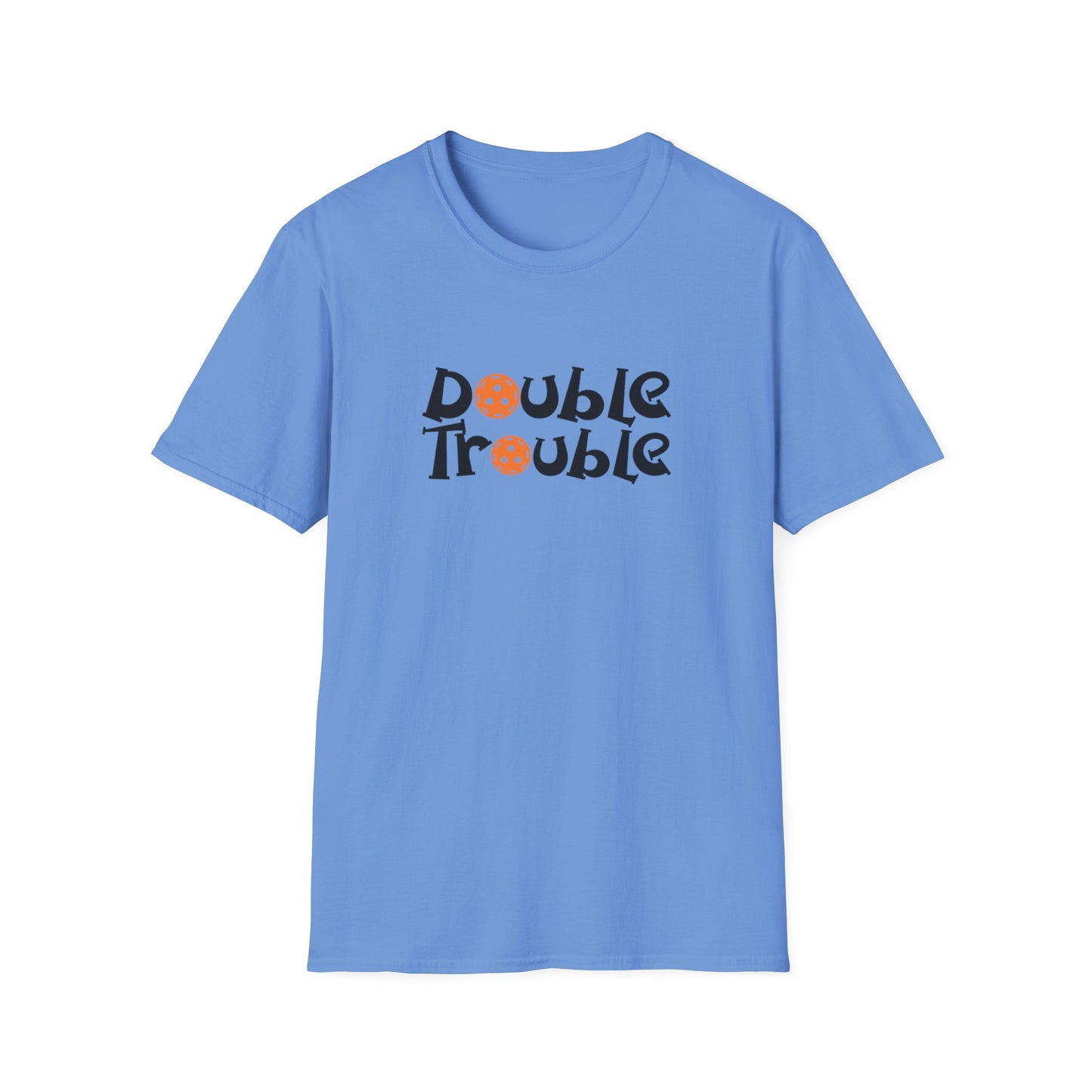 Men's Funny Pickleball T-shirt - Double Trouble Blue