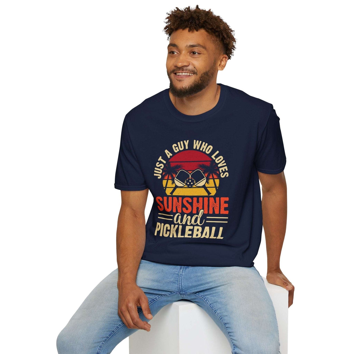 Men's Pickleball T-shirt - Just a Guy Who Loves Sunshine & Pickleball