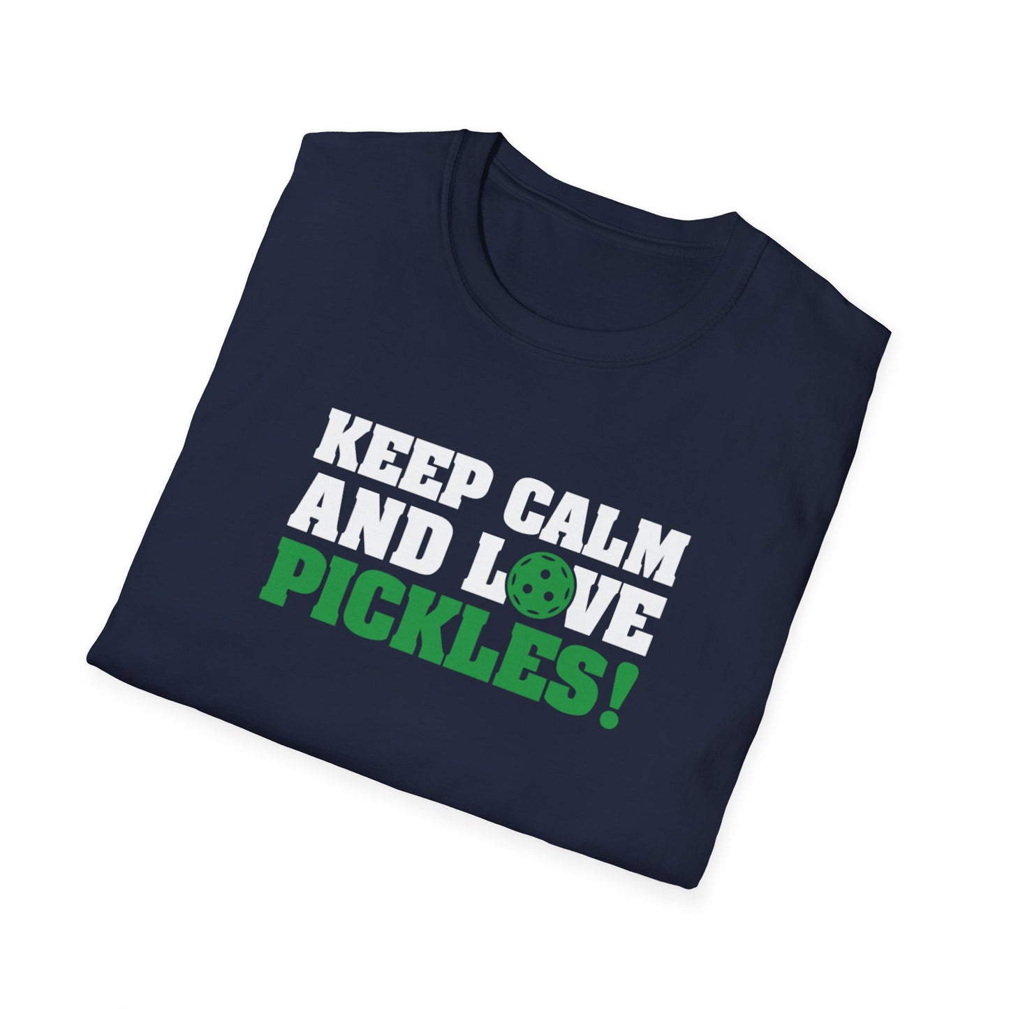 Men's Funny Pickleball T-shirt - Keep Calm and Love Pickles