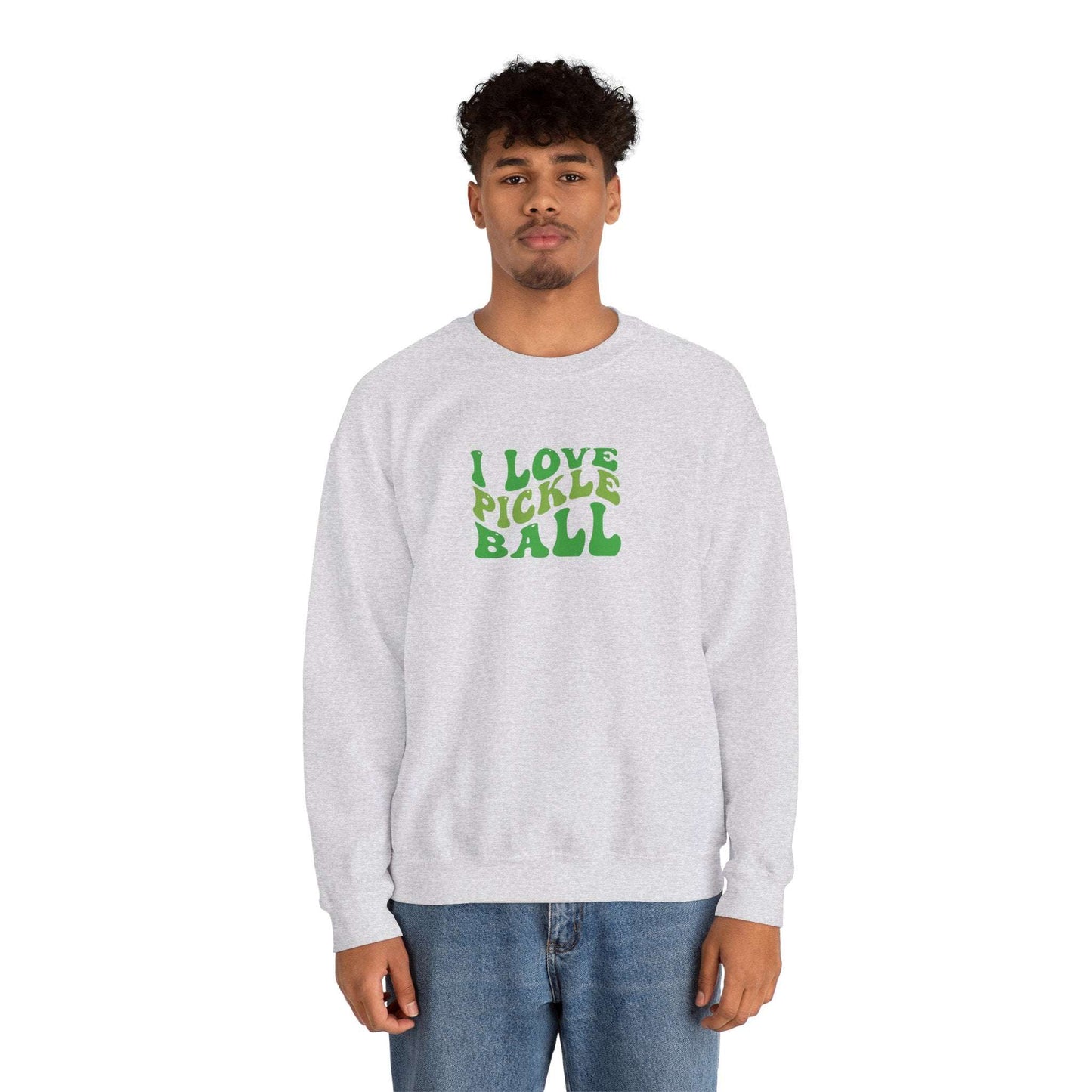 Men's Comfy Pickleball Sweatshirt - I Love Pickleball