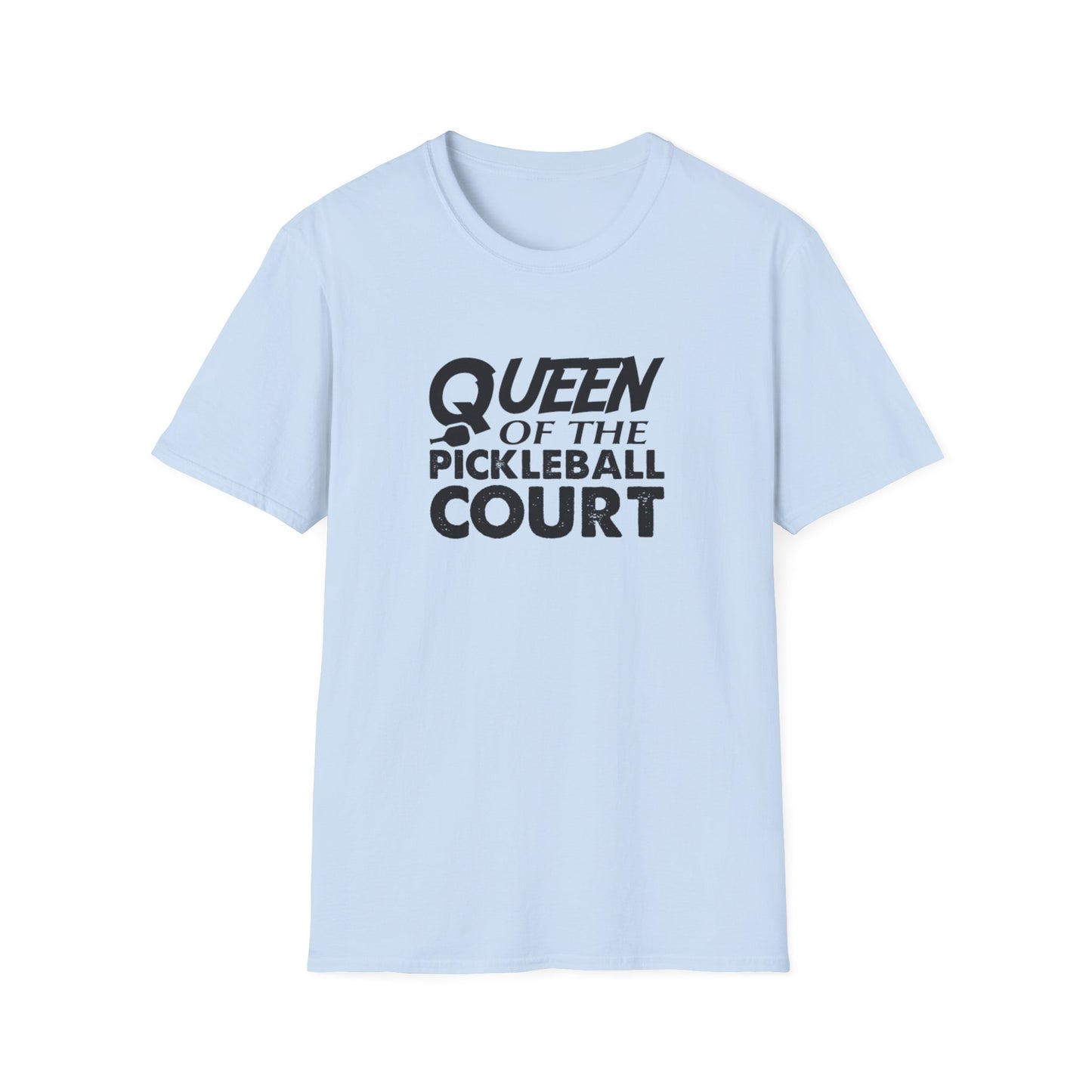 Women's Charming Pickleball T-shirt - Queen of the Pickleball Court Blue