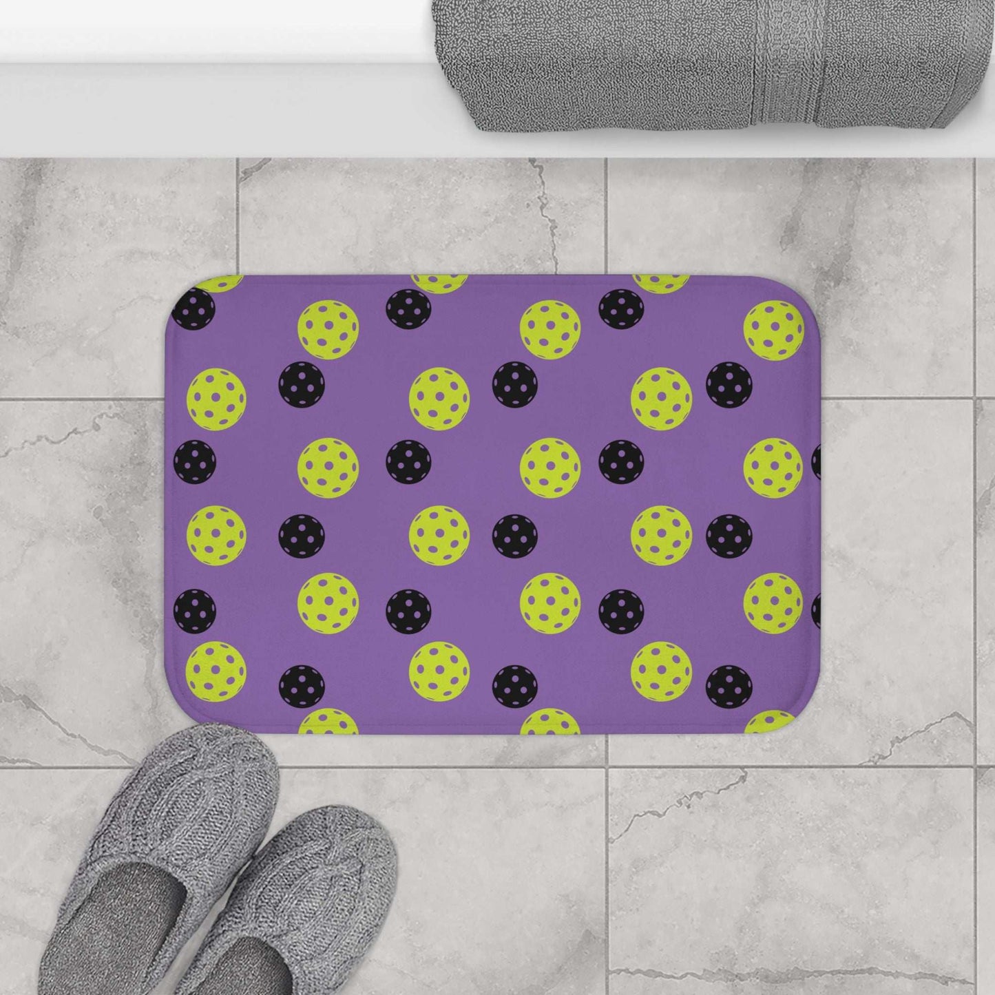 Pickleball Fun Bath mat - Balls Pattern