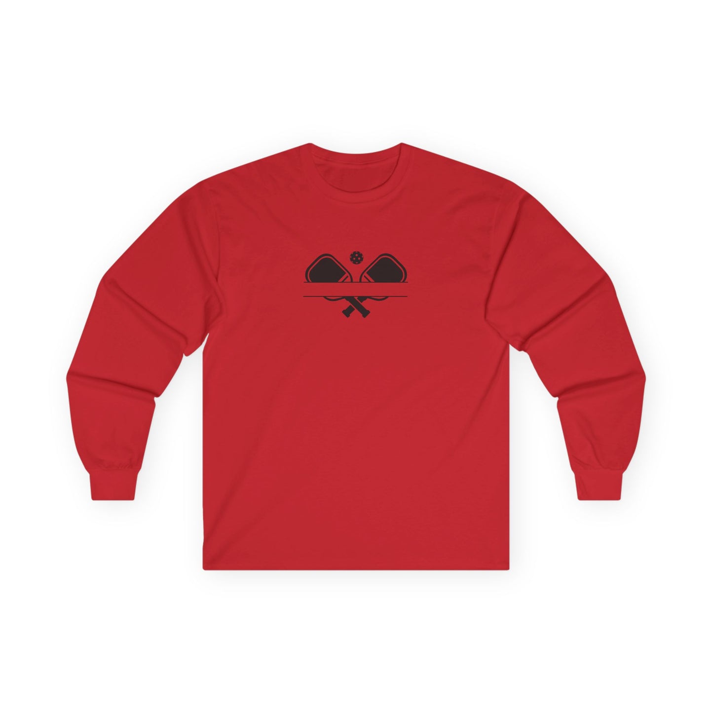 Men's Soft Pickleball Long Sleeves top - Double Paddles Red