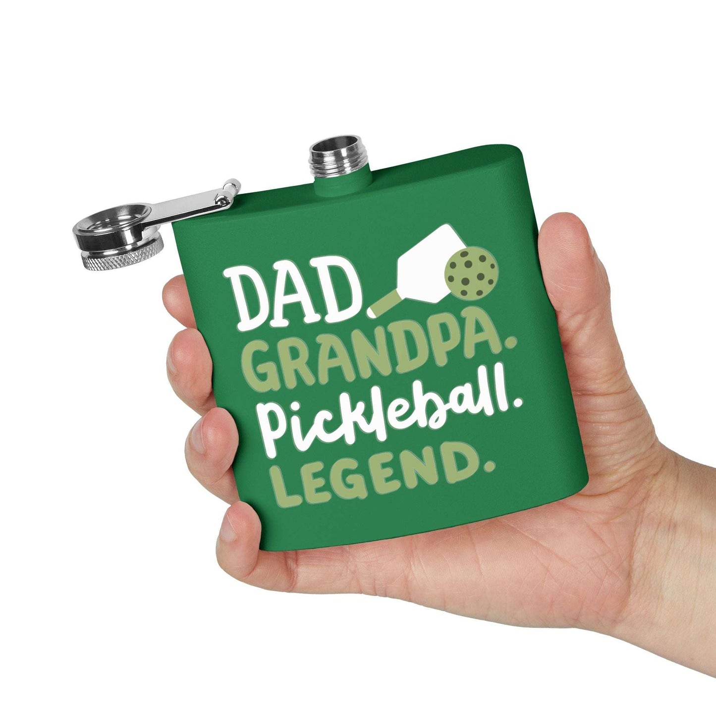 Pickleball Unique Flask - Dad Grandpa Pickleball Legend