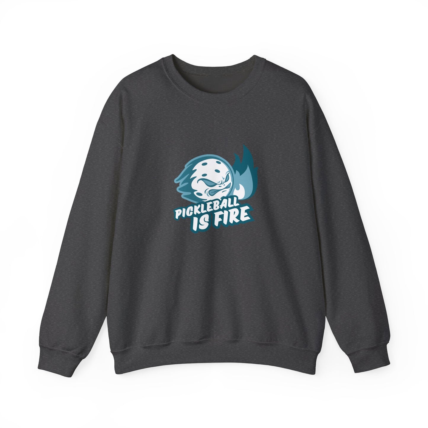 Men's Funny Pickleball Sweatshirt - Pickleball Is Fire Grey