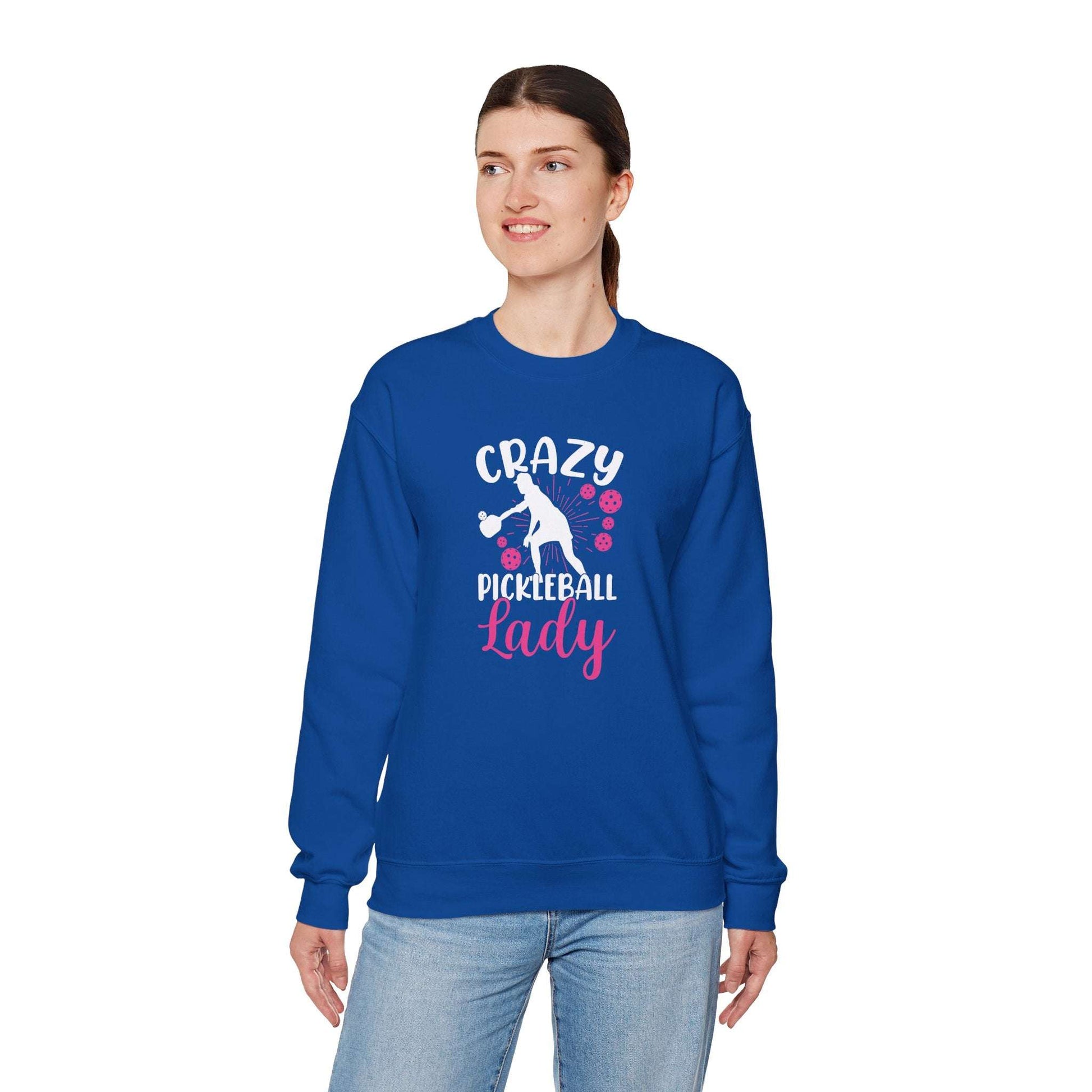 Women's Durable Pickleball Sweatshirt - Crazy Pickleball Lady