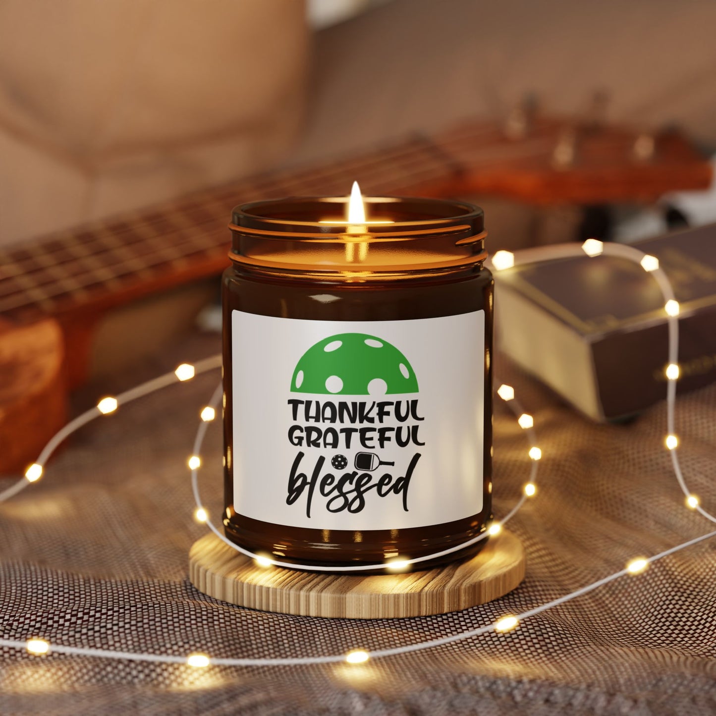 Pickleball Delightful Candle - Thankful Grateful Blessed