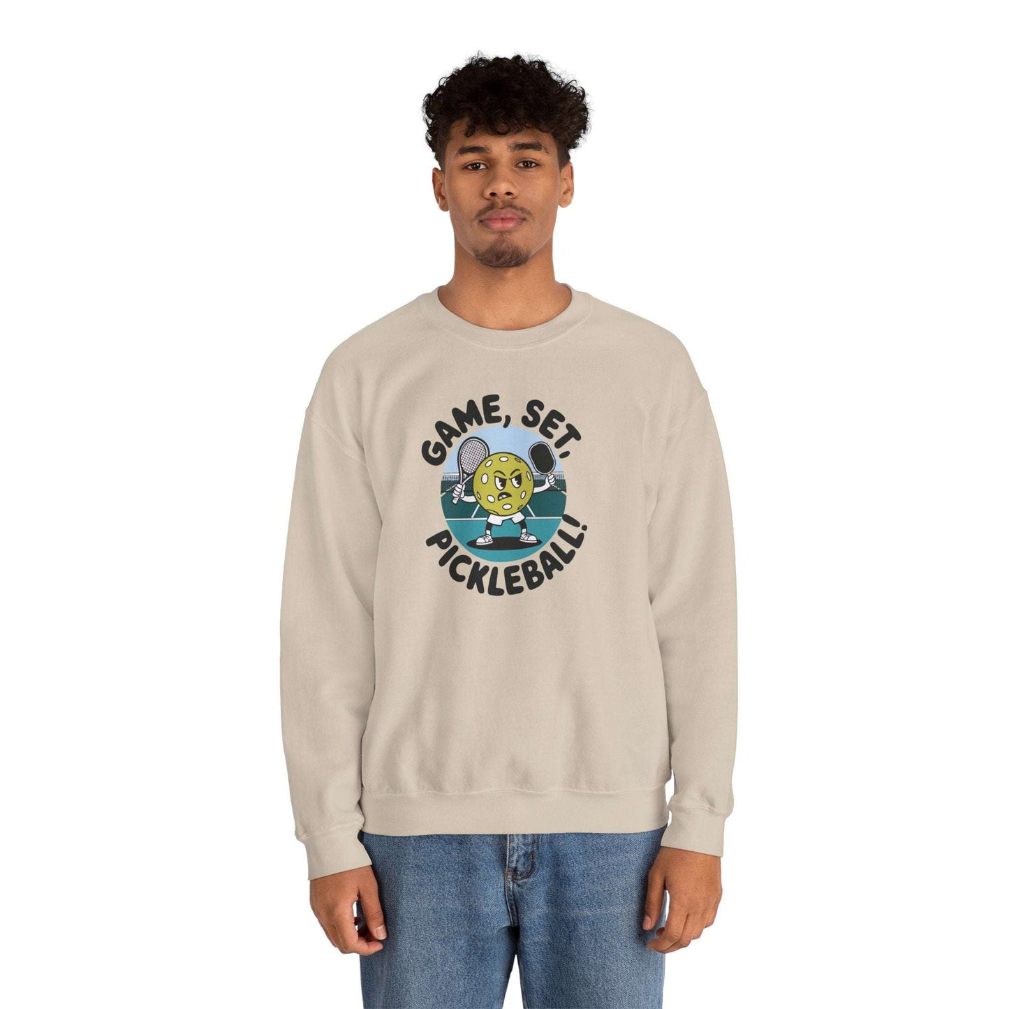 Men's Durable Pickleball Sweatshirt - Game, Set, Pickleball