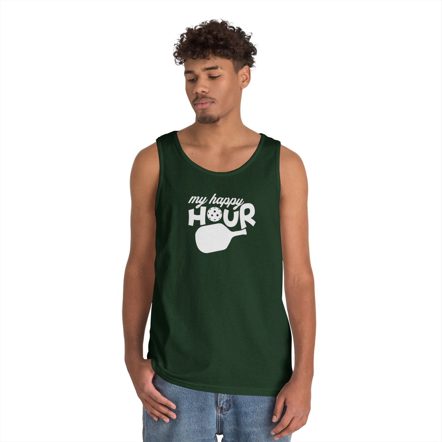 Men's Durable Pickleball Tank Top - My Happy Hour