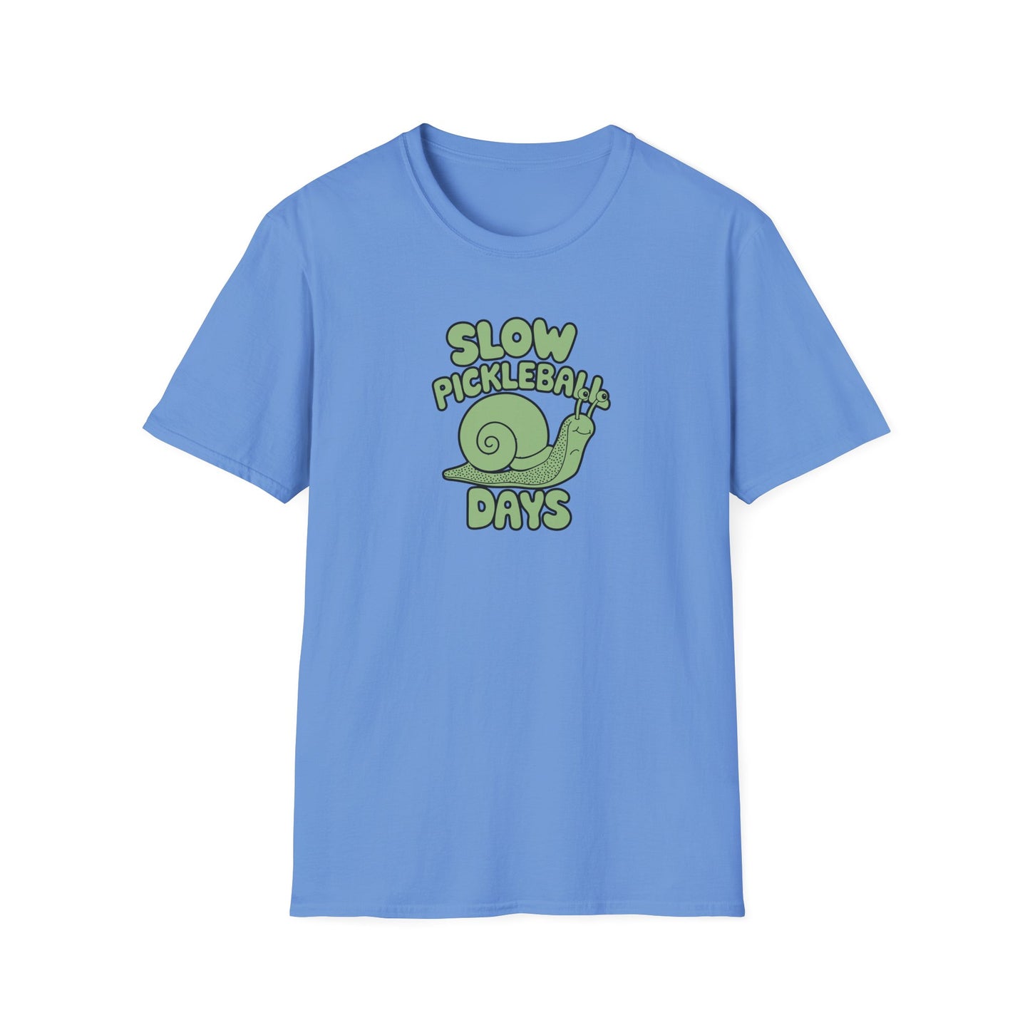 Men's Soft Pickleball T-shirt - Slow Pickleball Days Blue