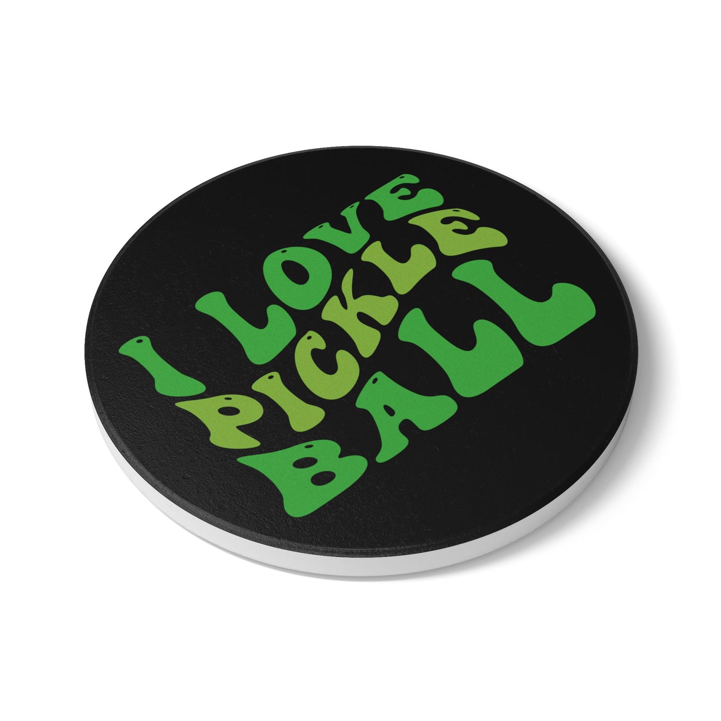 Pickleball Playful Ceramic Coaster - I Love Pickleball
