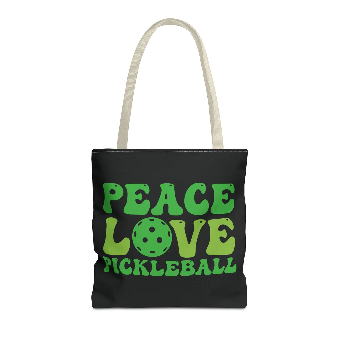 Pickleball Stylish Tote Bag - Peace Love Pickleball Beige