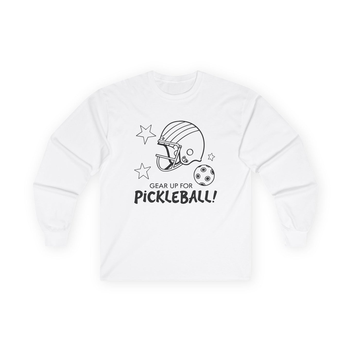 Men's Soft Pickleball Long Sleeves top - Gear Up for Pickleball White