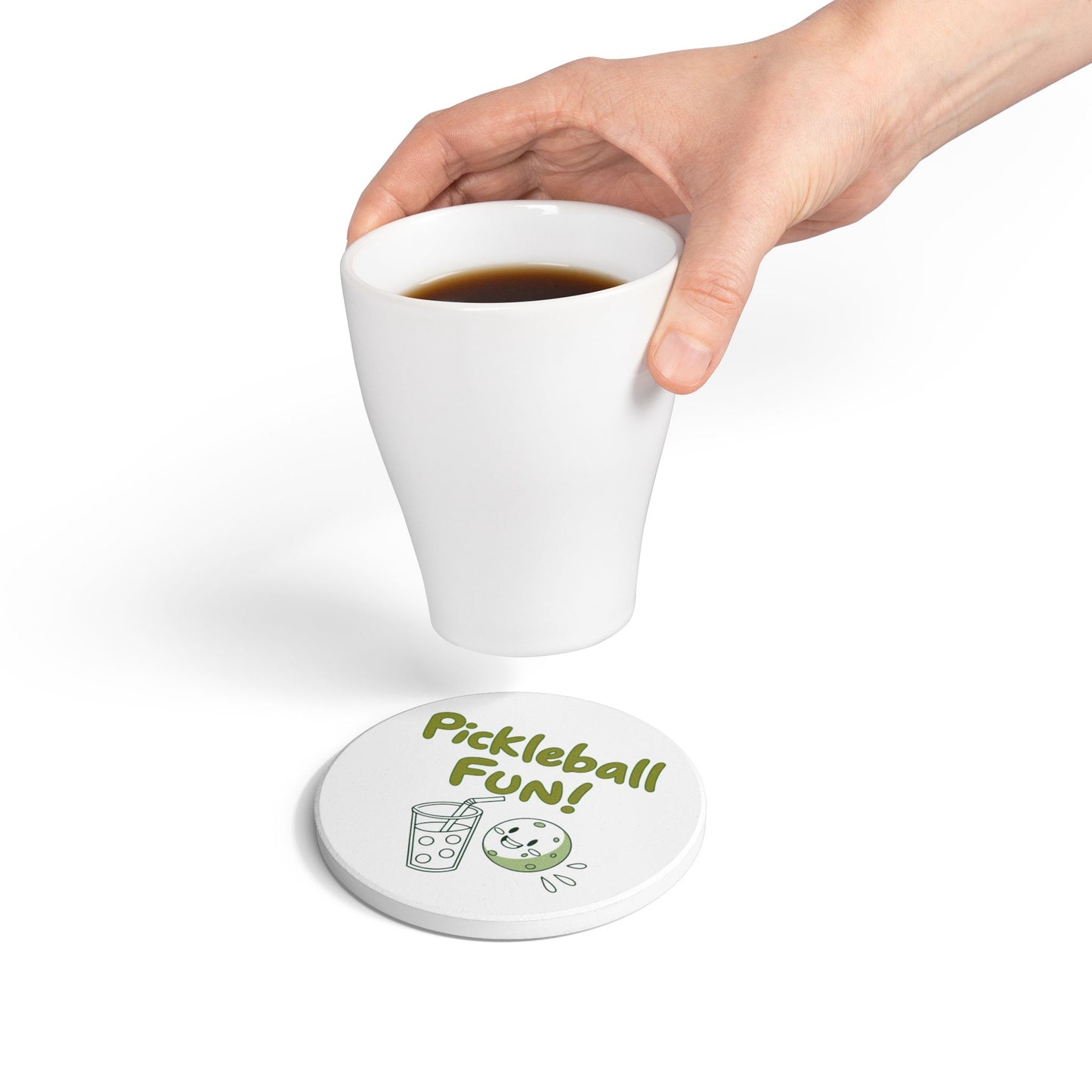 Pickleball Durable Ceramic Coaster - Pickleball Fun