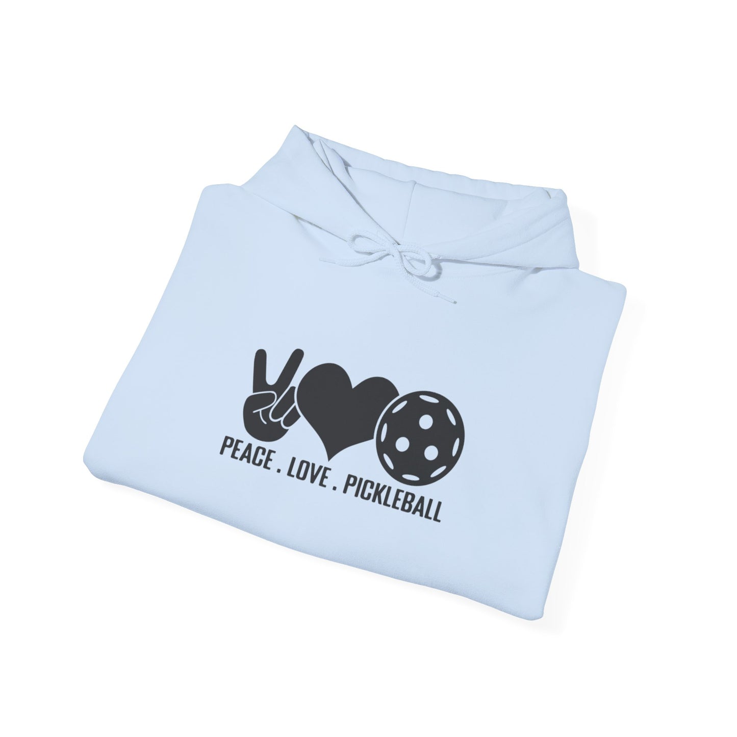 Women's Comfy Pickleball Hoodie - Peace, Love, Pickleball