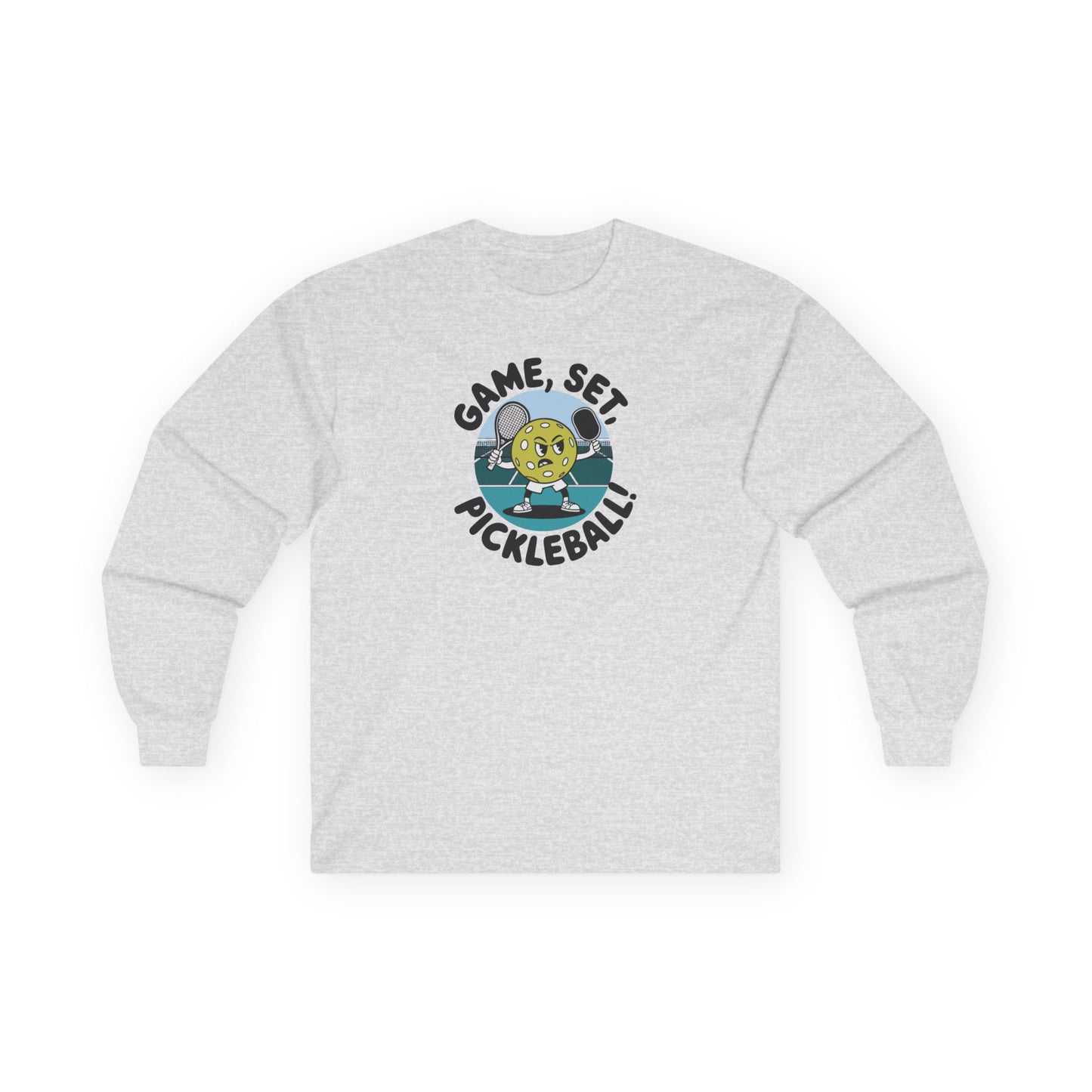 Men's Funny Pickleball Long Sleeves top - Game, Set, Pickleball Gray