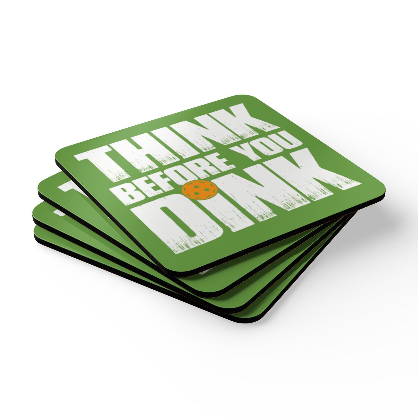 Funny Pickleball Cork Coaster Set of 4 - Think Before you Dink