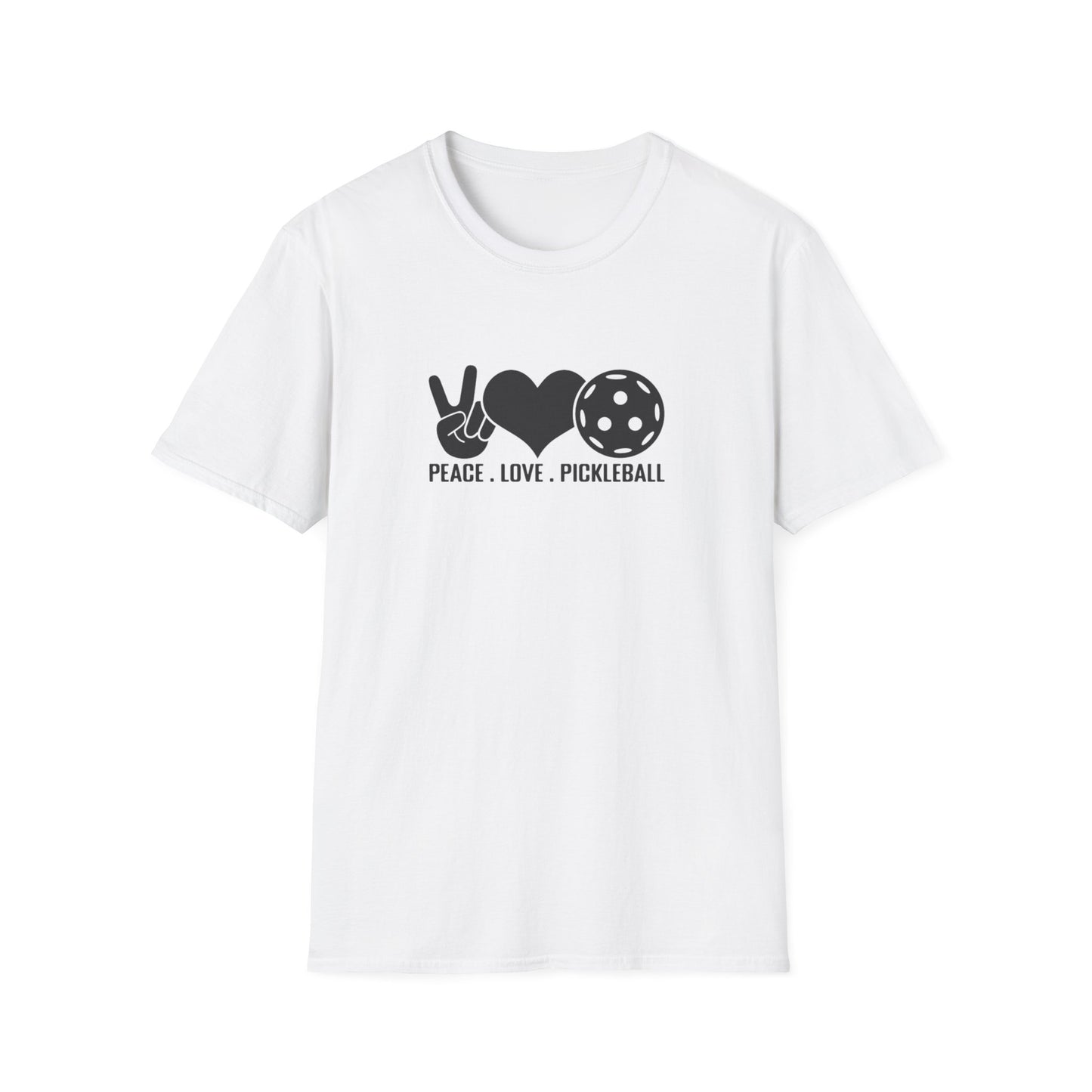 Men's Lightweight Pickleball T-shirt - Peace, Love, Pickleball White